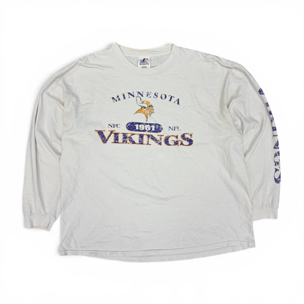 Vintage Logo Athletic NFL Minnesota Vikings Logo Longsleeve White