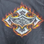 Vintage Orange County Choppers Flames Cross Logo Longsleeve Faded Black