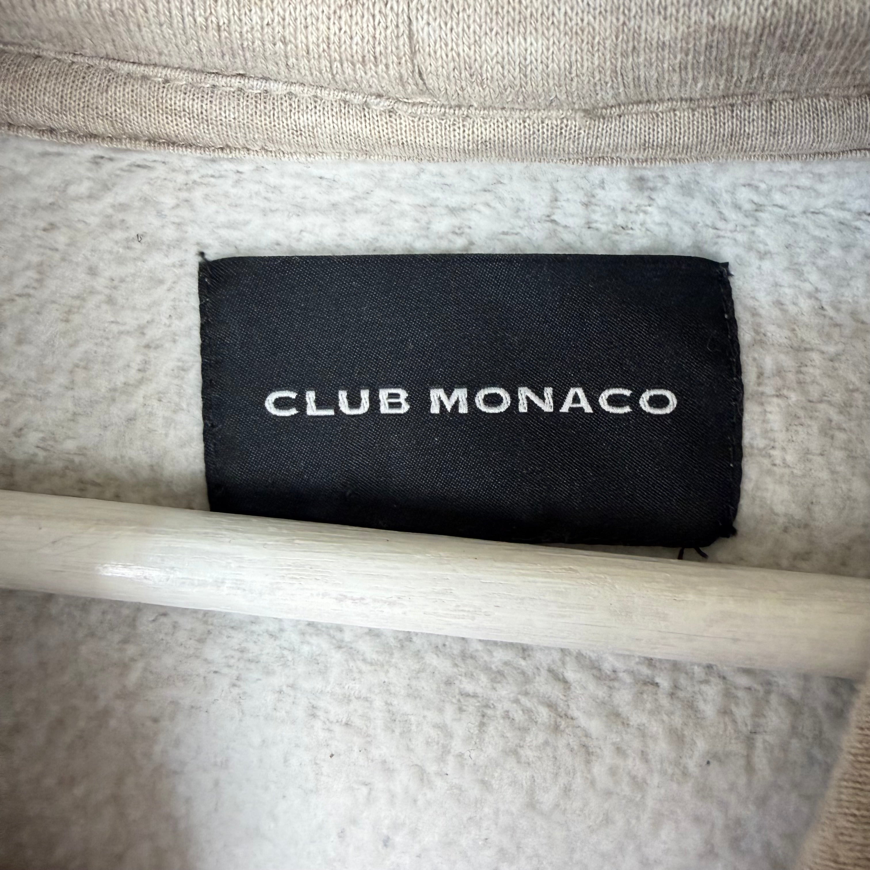 Vintage Club Monaco Crest Logo Hoodie Cream