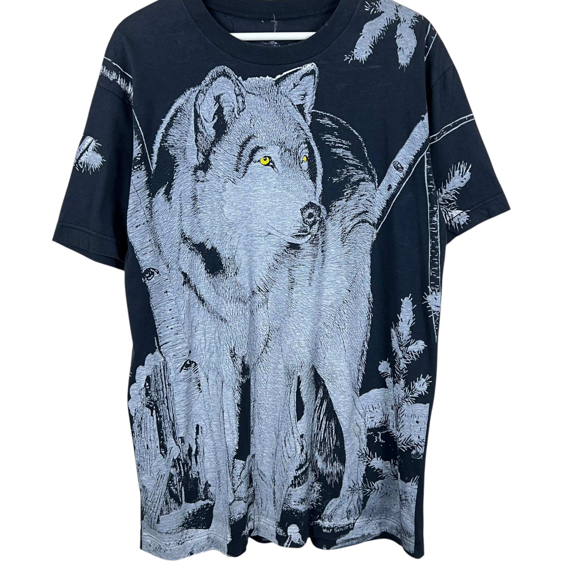 1992 Standing Lone Wolf AOP Tee Black