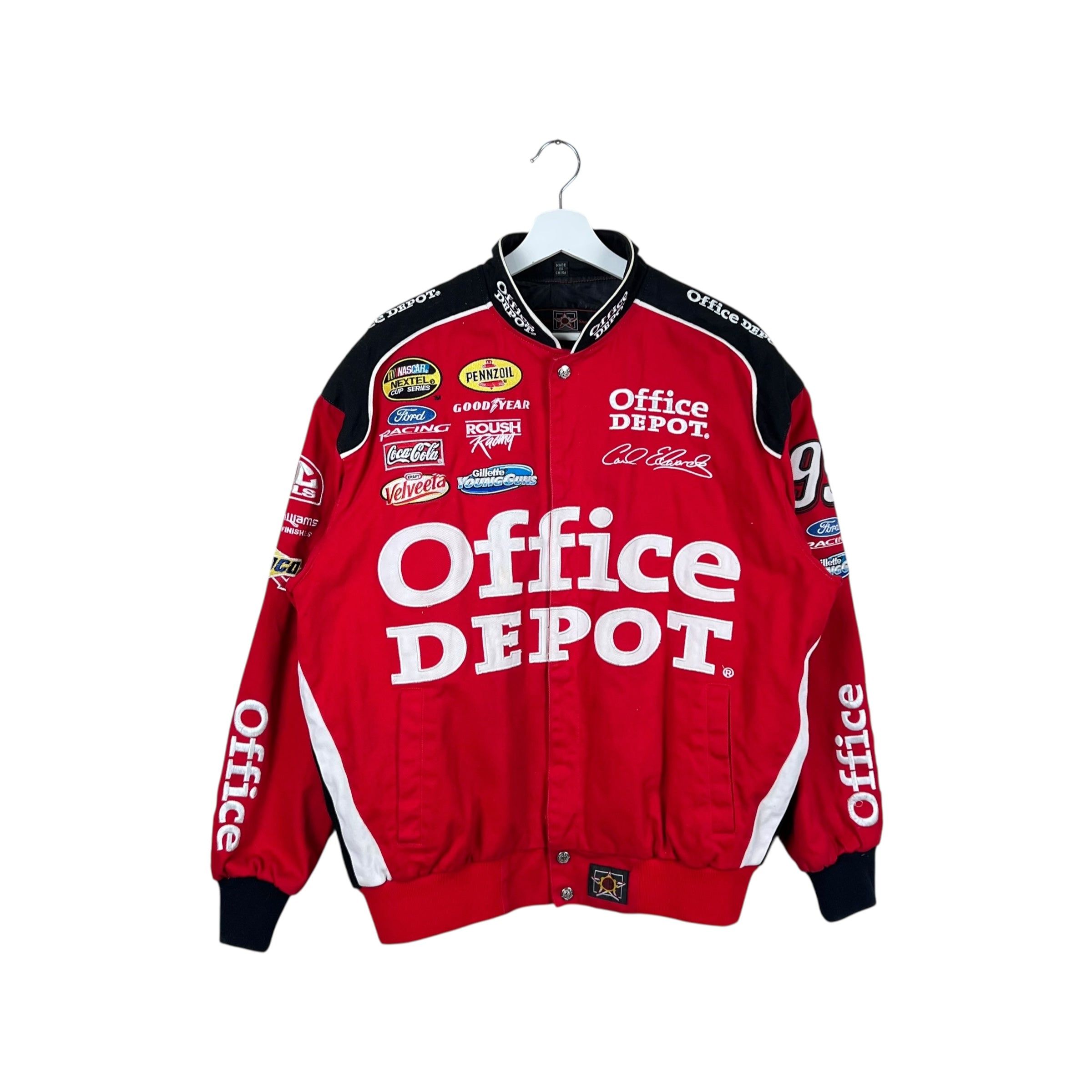 Vintage Jeff Hamilton NASCAR Carl Edwards Office Depot Racing Jacket Red