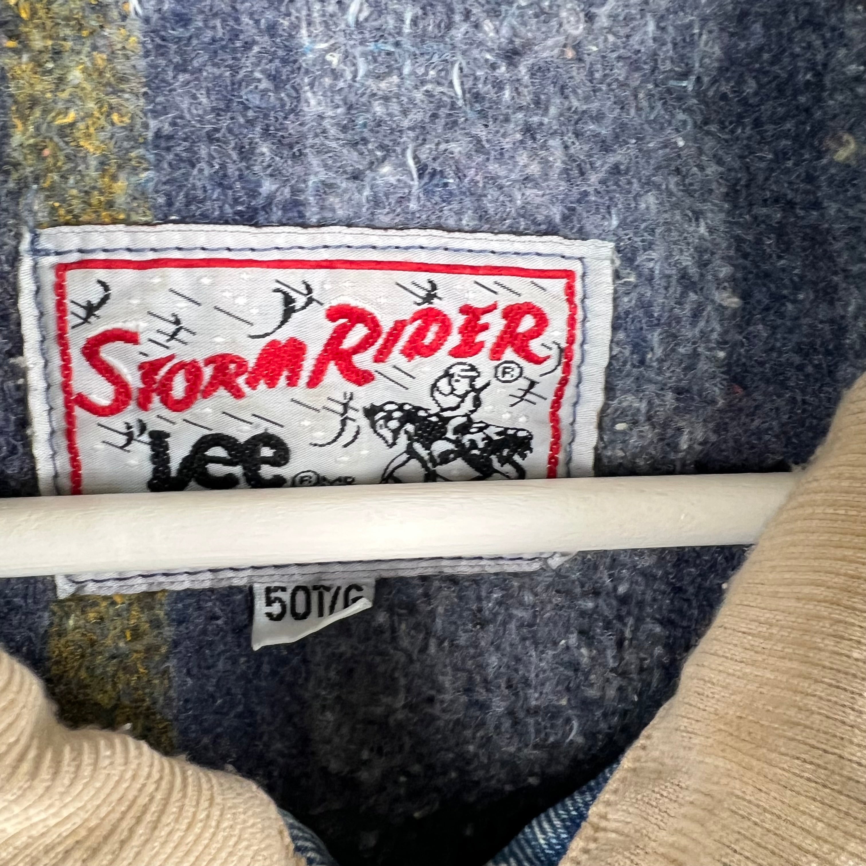 Vintage Lee Stormrider Blanket Lined Denim Jacket Mid Wash