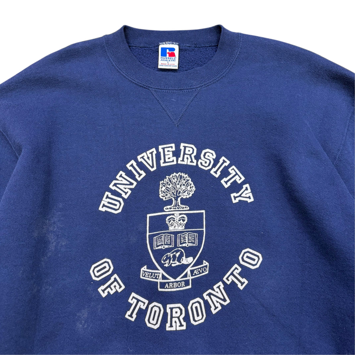 Vintage Russell Athletics University of Toronto Logo Crewneck Navy