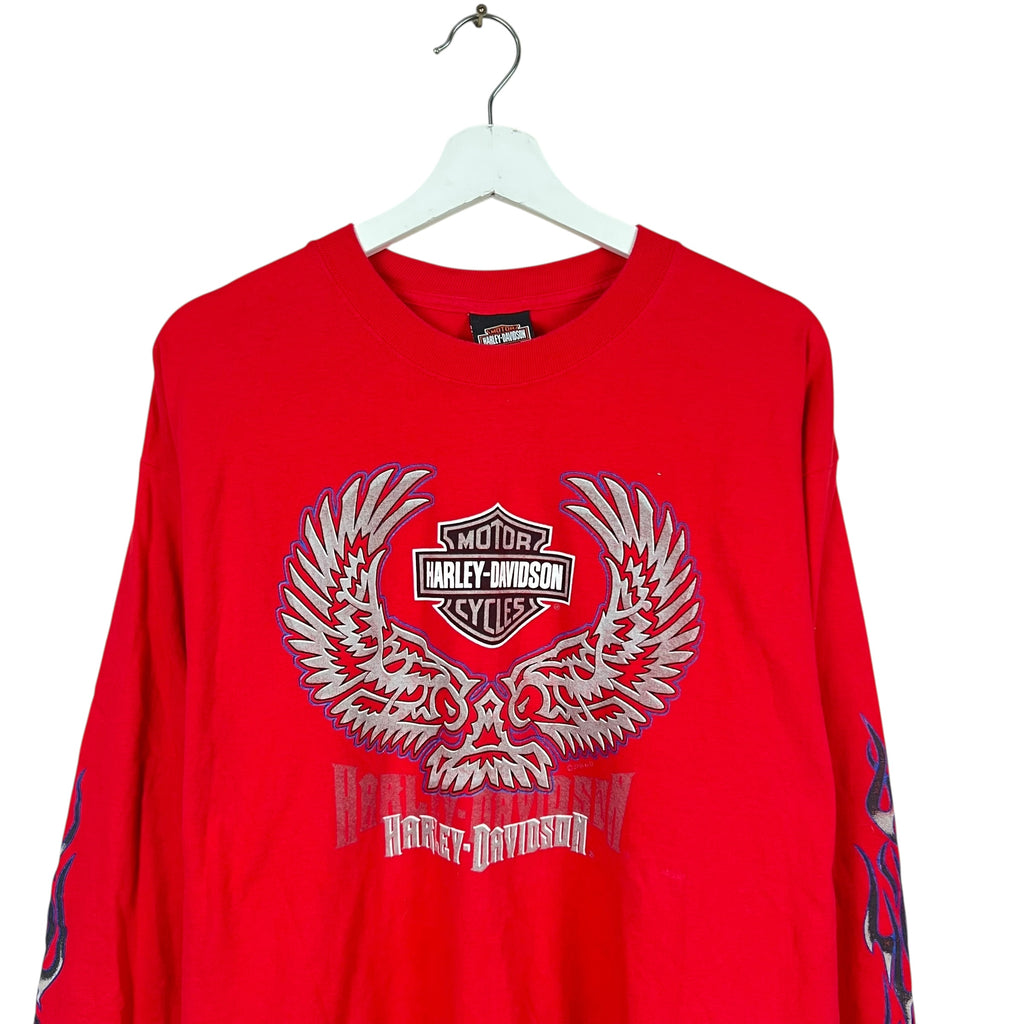 2001 Harley Davidson Lethbridge, Alberta Flame Longsleeve Red