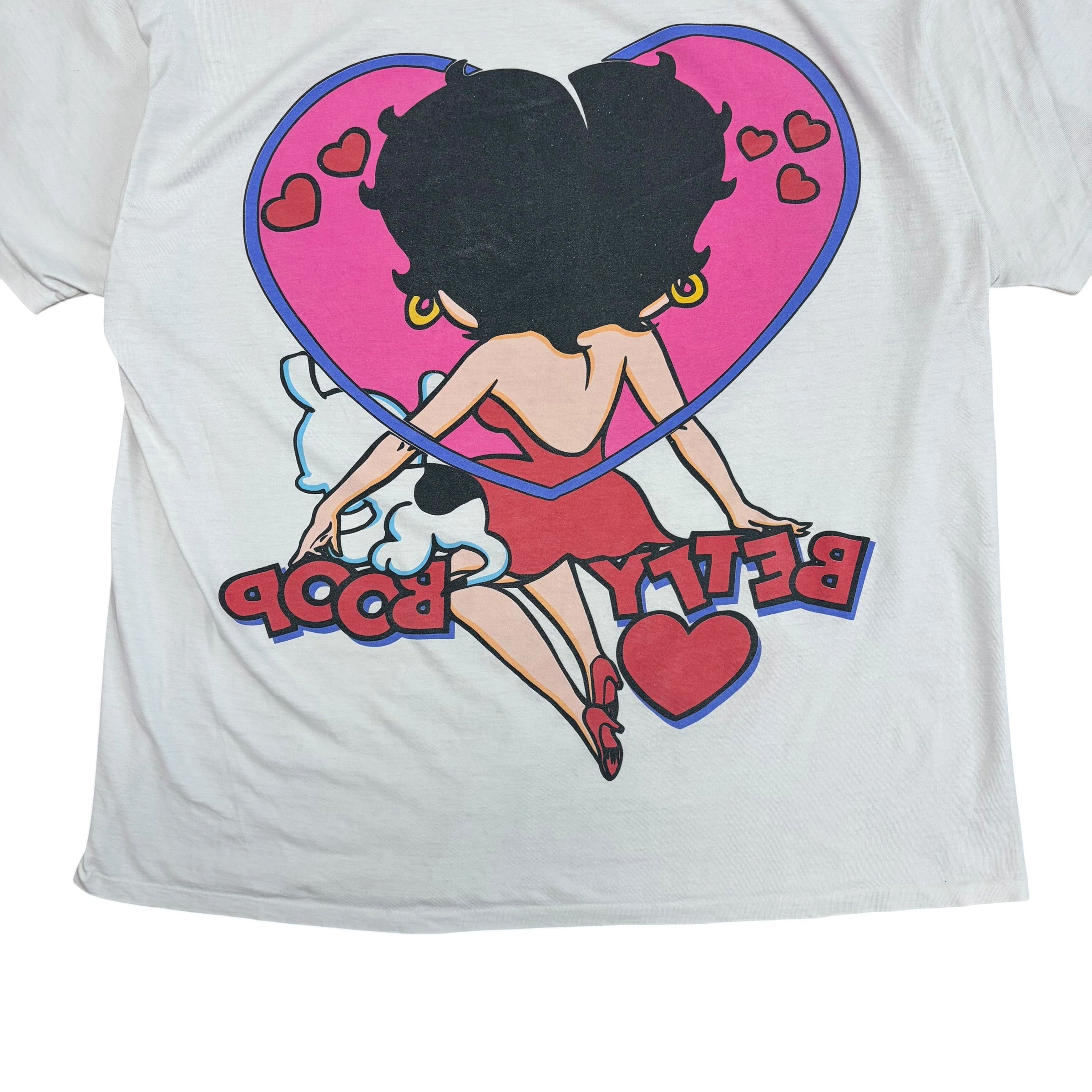Vintage Novel Teez Betty Boop Heart Tee White