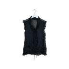 Vintage Seduction Women’s Frill Sleeveless Blouse Polka Dot Top