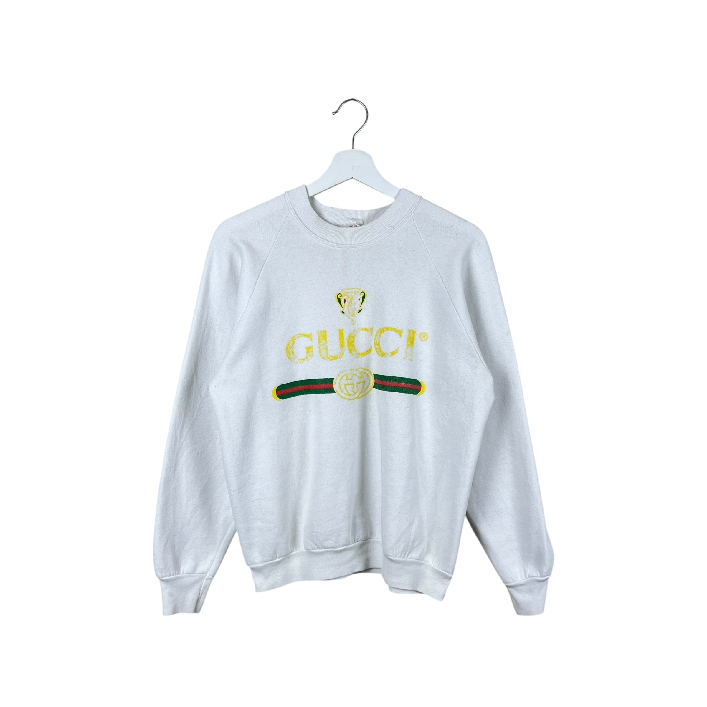 Vintage Bootleg Gucci Logo Crewneck White