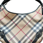 Burberry SuperNova Check Coated Canvas Hobo Bag Brown