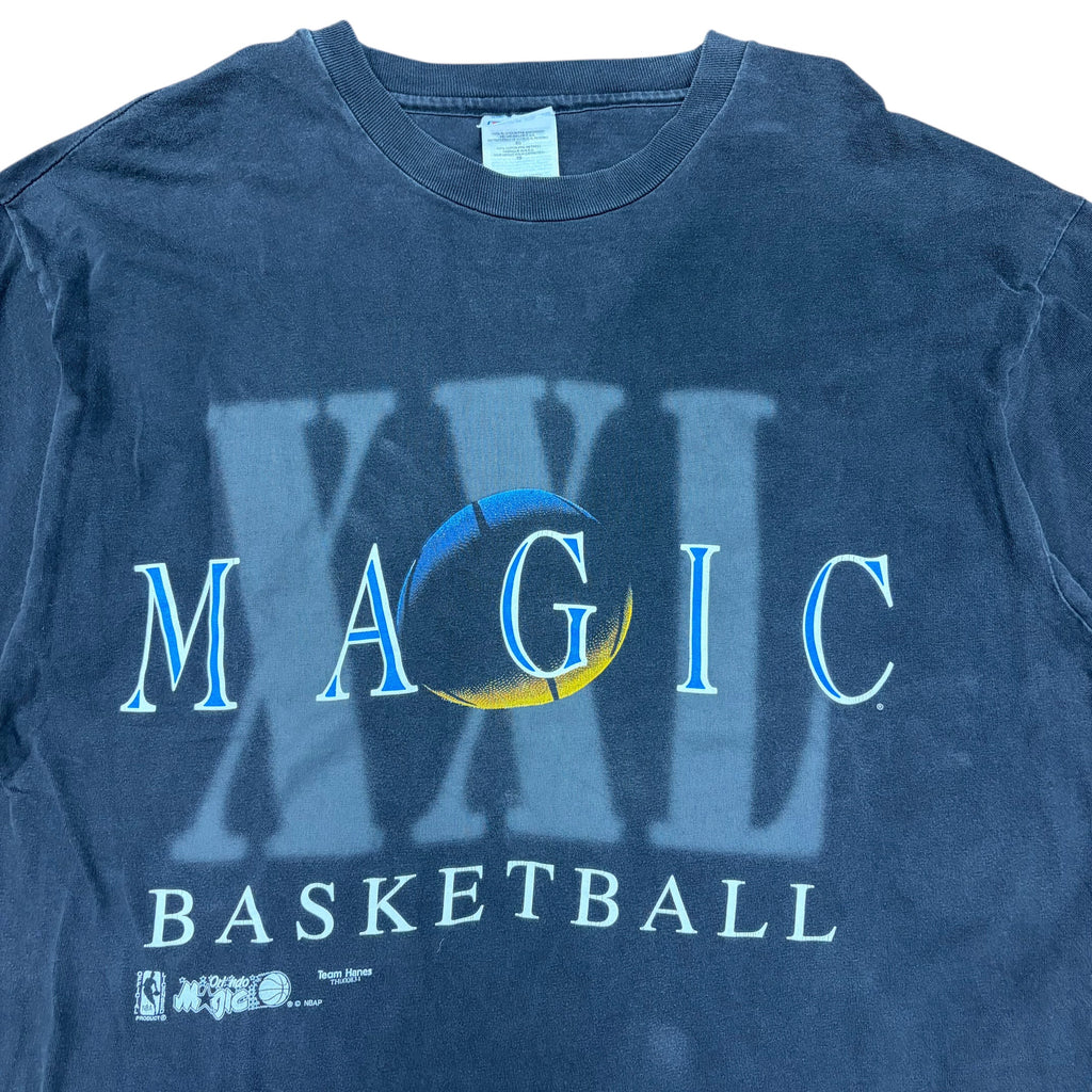 Vintage Team Hanes NBA Orlando Magic Basketball Tee Faded Black