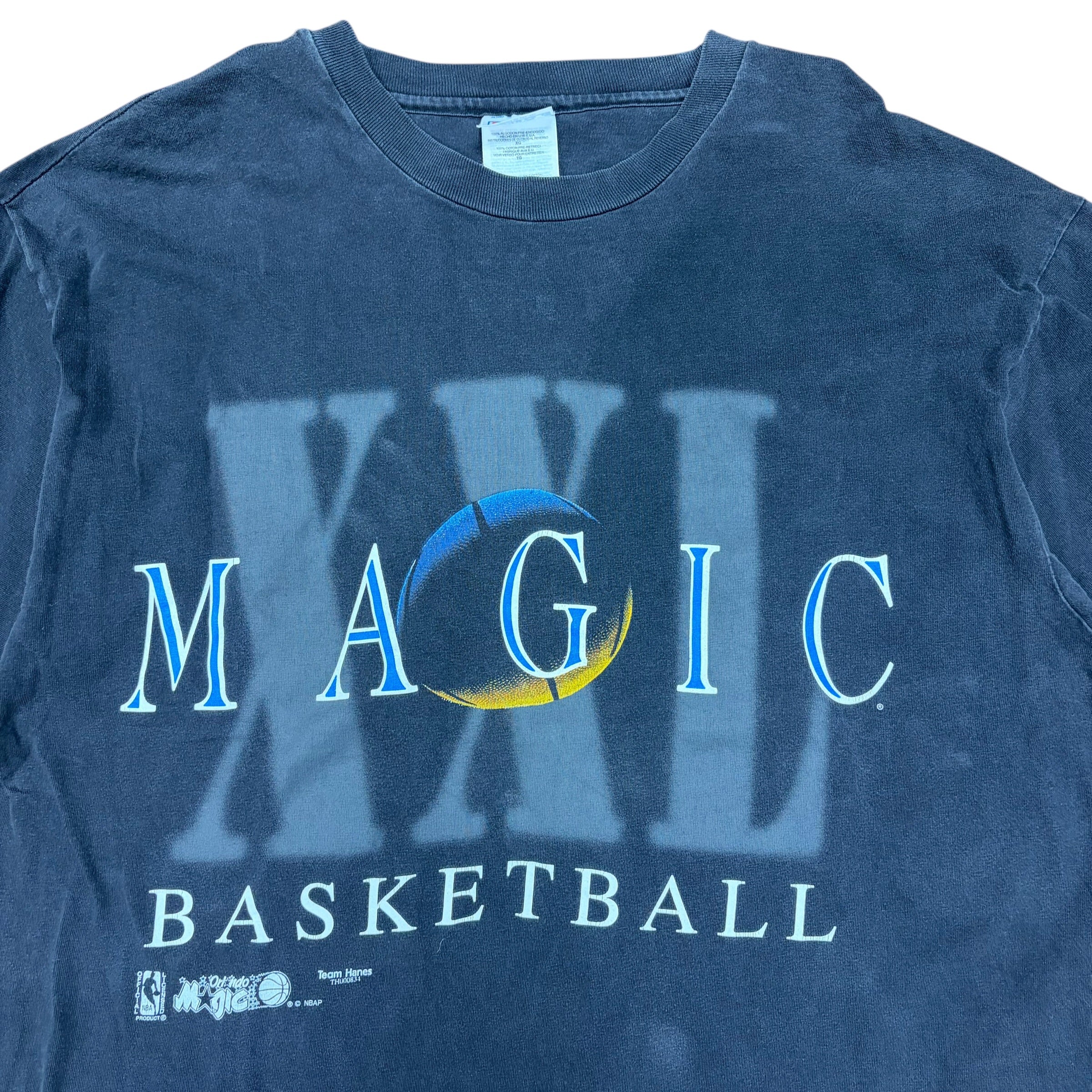 Vintage Team Hanes NBA Orlando Magic Basketball Tee Faded Black
