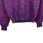 Vintage Christian Dior Women’s Abstract Pattern Wool Knit Purple