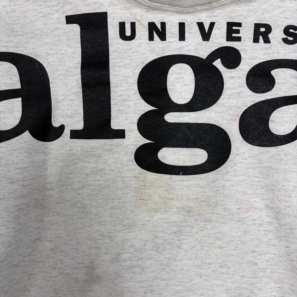 Vintage University Of Calgary Big Spellout Crewneck Heather Grey