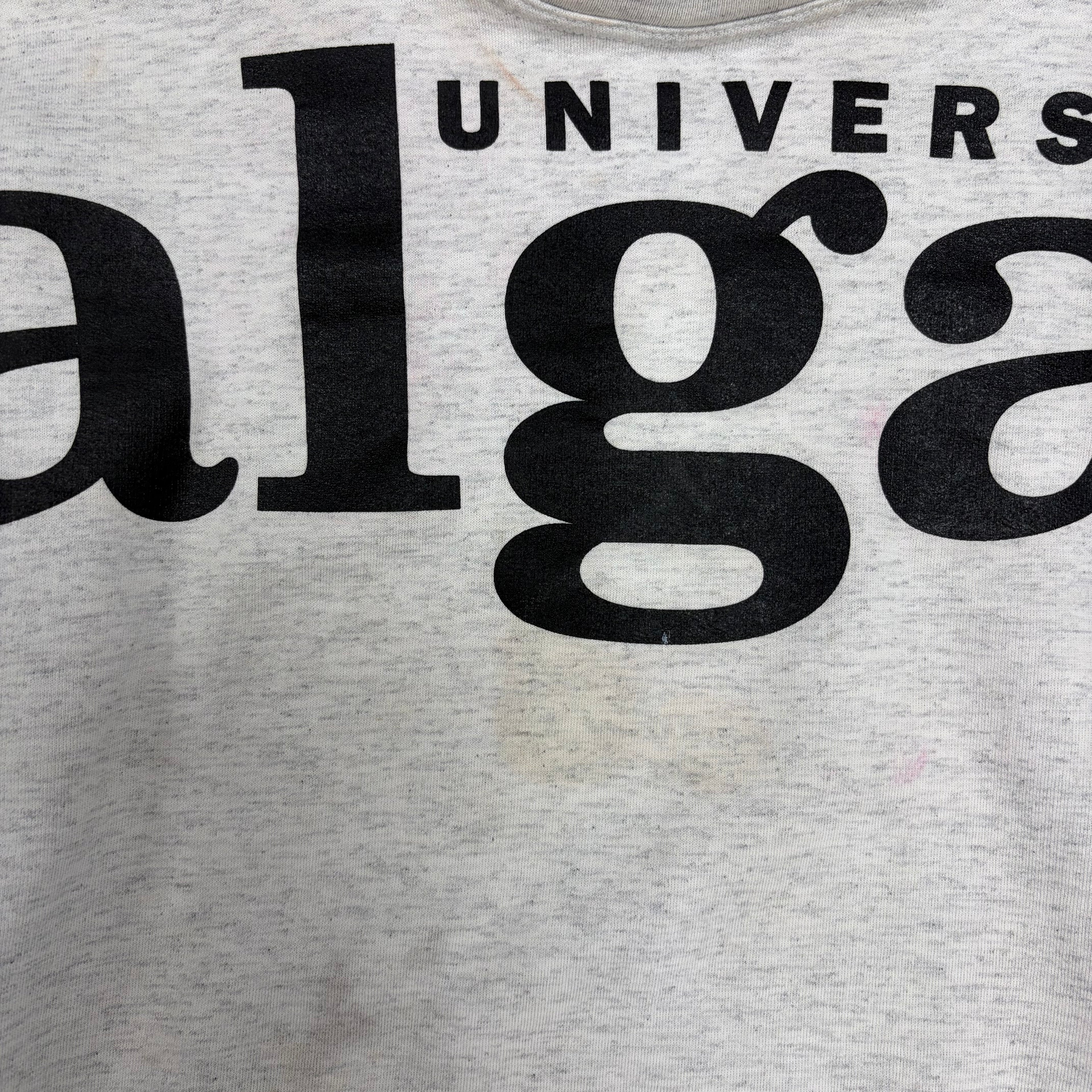 Vintage University Of Calgary Big Spellout Crewneck Heather Grey