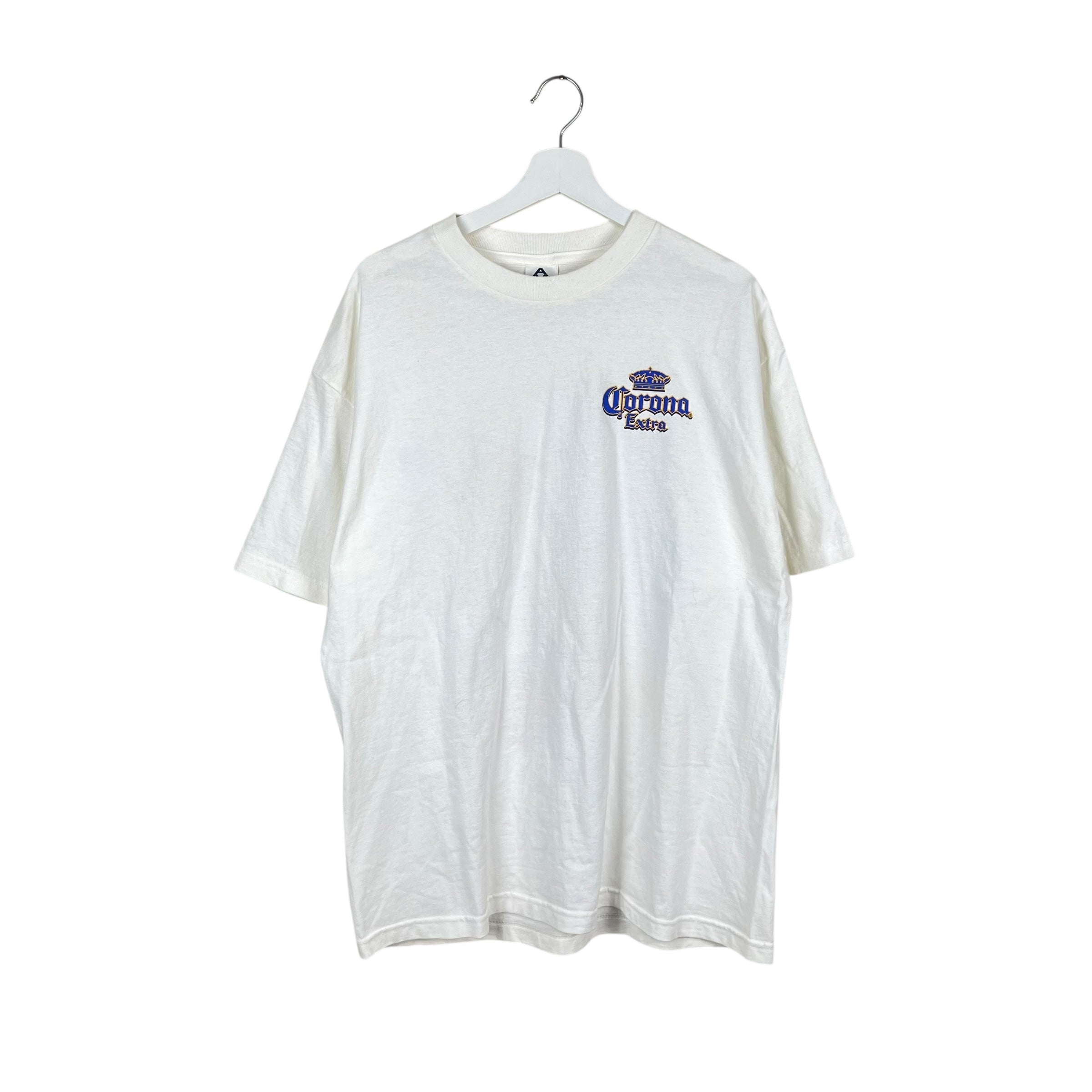 Vintage Corona Extra Island Girl Graphic Tee White