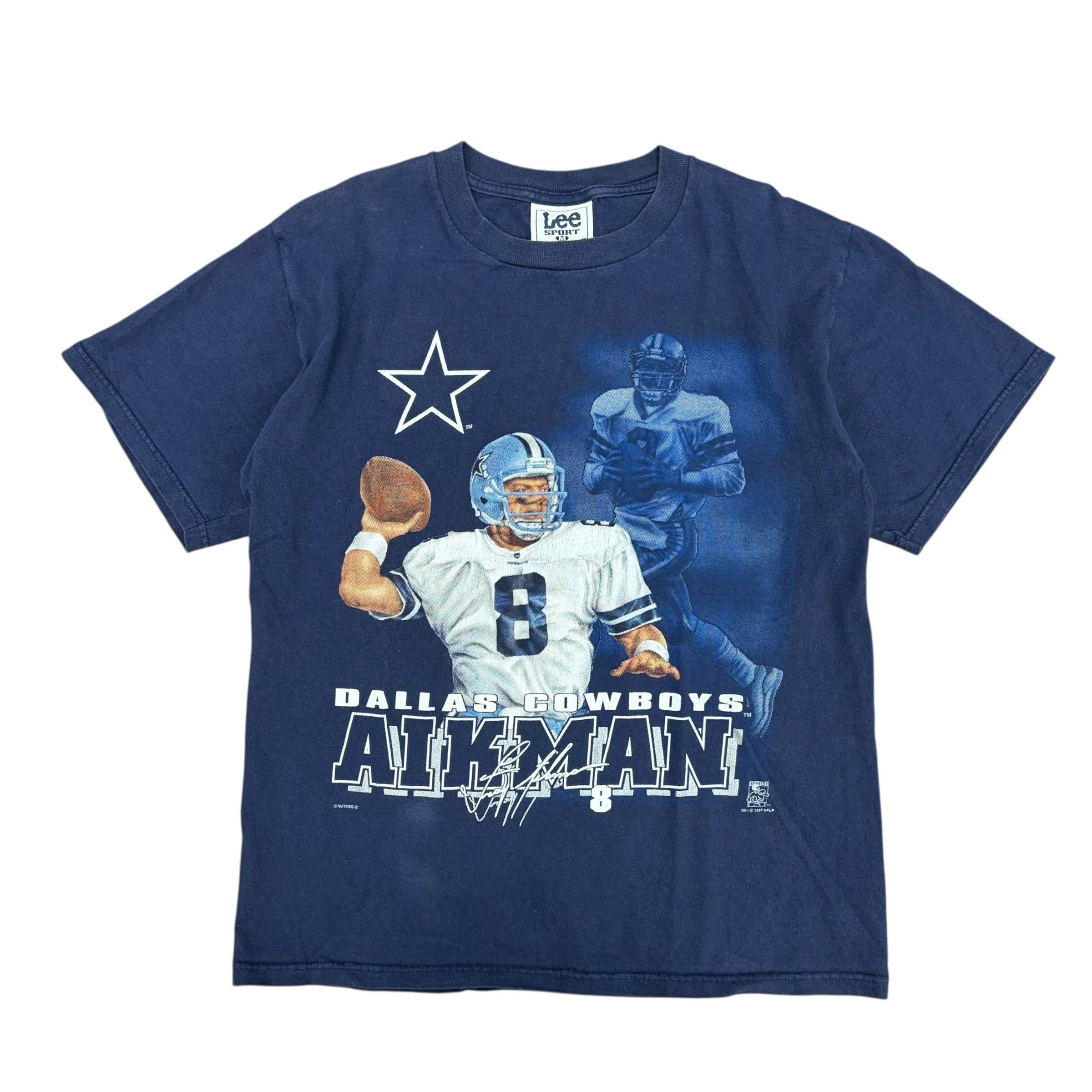 1997 Lee Sport NFL Dallas Cowboys Troy Aikman Player Tee