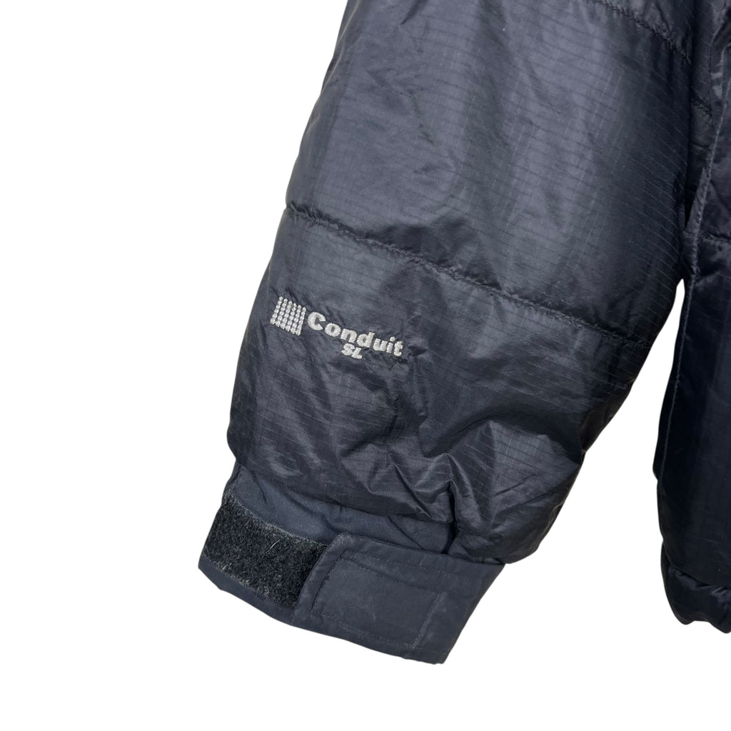 Vintage Mountain Hard Wear Two Tone Hooded Puffer Jacket Black