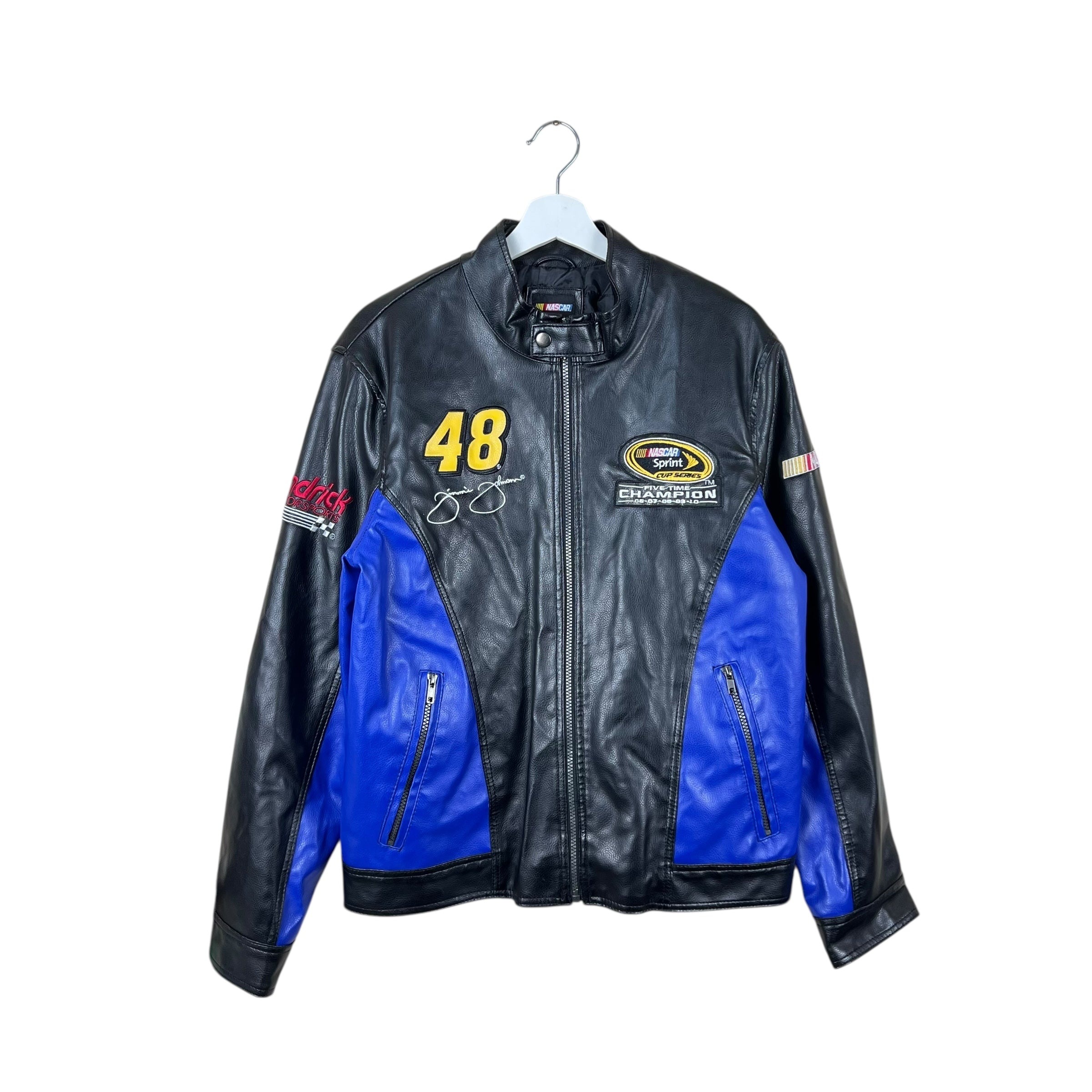 Vintage NASCAR Jimmie Johnson Champion Racing Leather Jacket