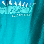 1991 Athletics Software NHL San Jose Sharks Big Logo Tee Teal