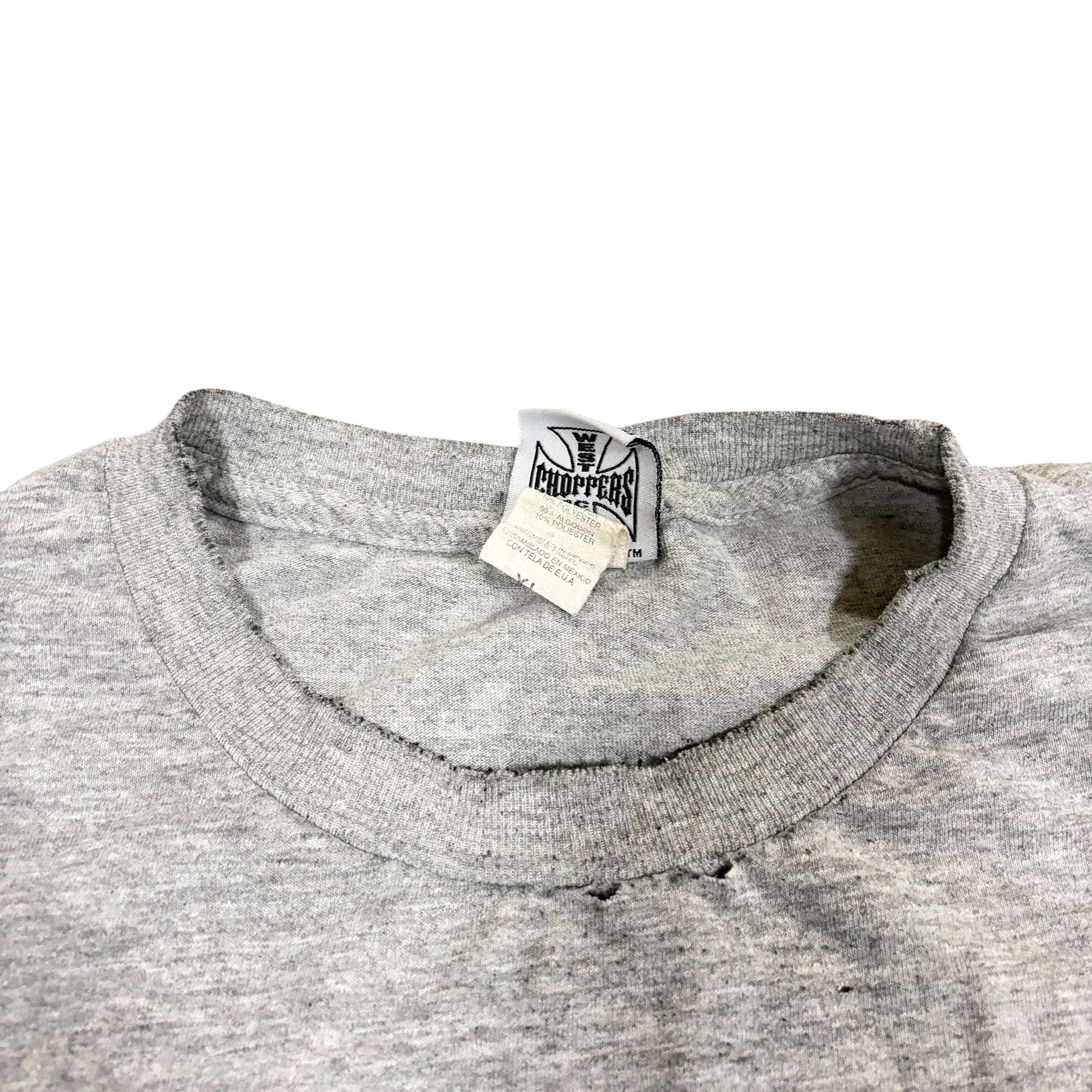 Vintage Y2K West Coast Choppers Long Beach, CA Cross Tee Grey