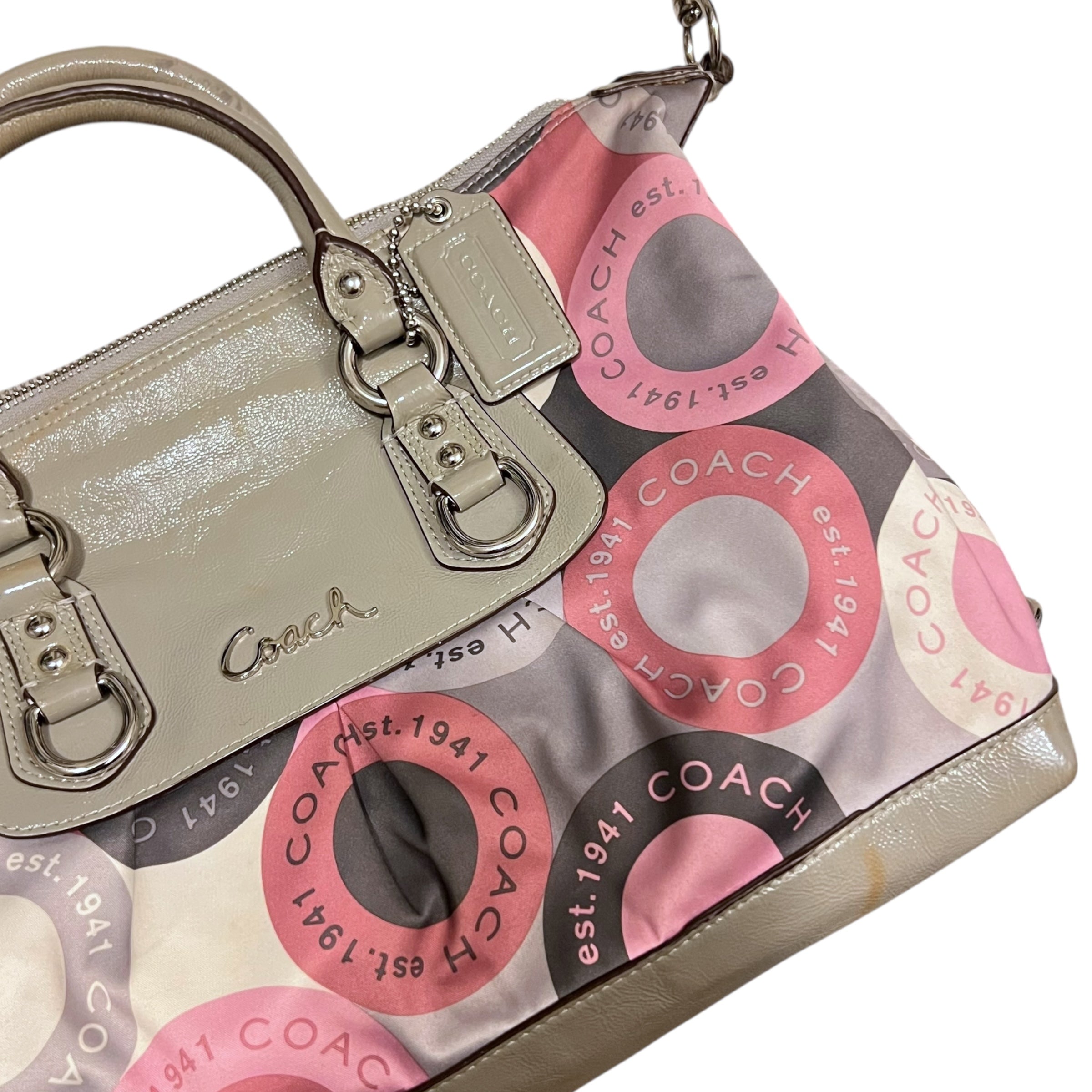 Coach Ashley Snaphead Bag Pink/Grey