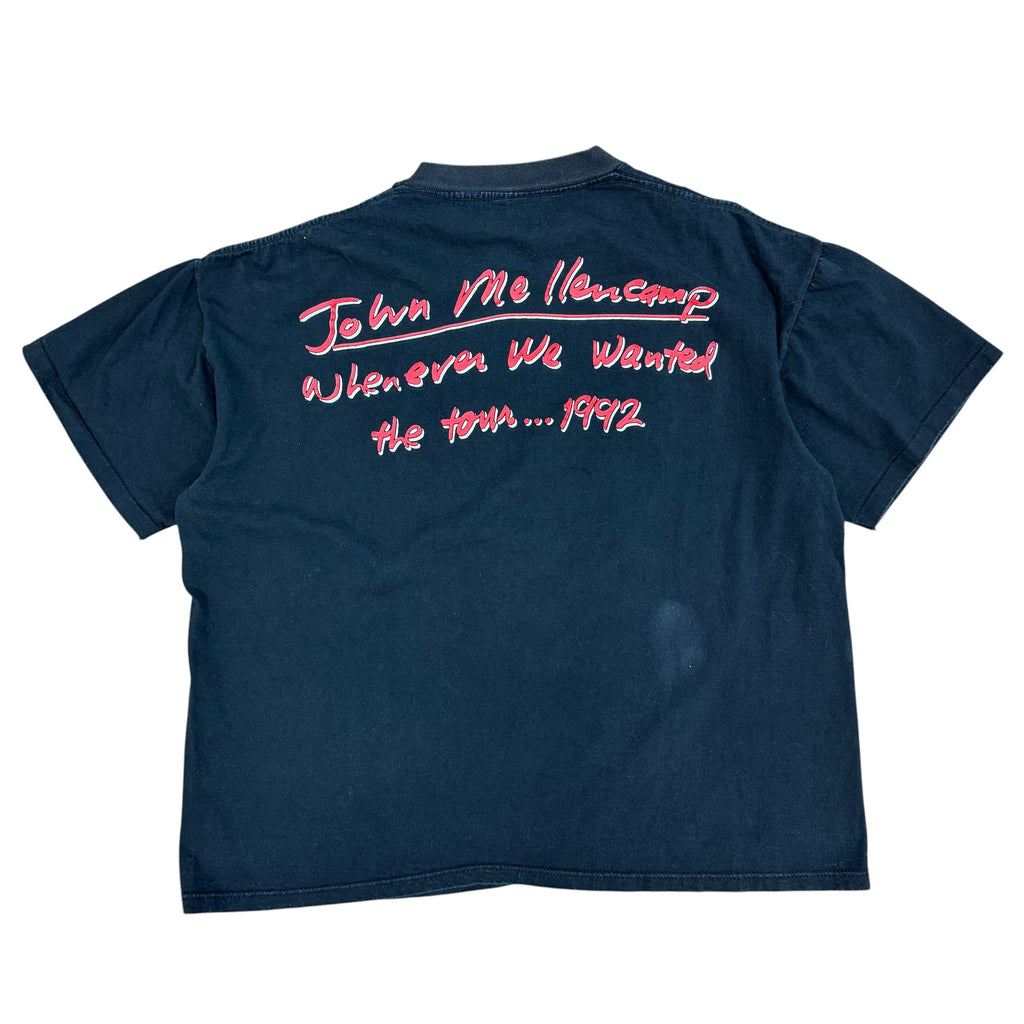 Vintage 1992 John Cougar Mellencamp Music Tour Tee Black