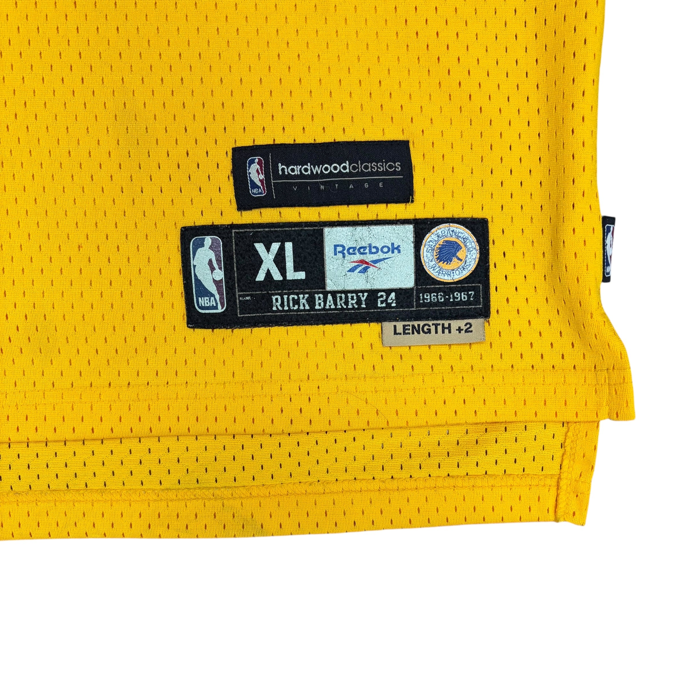 Vintage Reebok NBA Hardwood Classics Golden State Warriors Rick Barry Jersey
