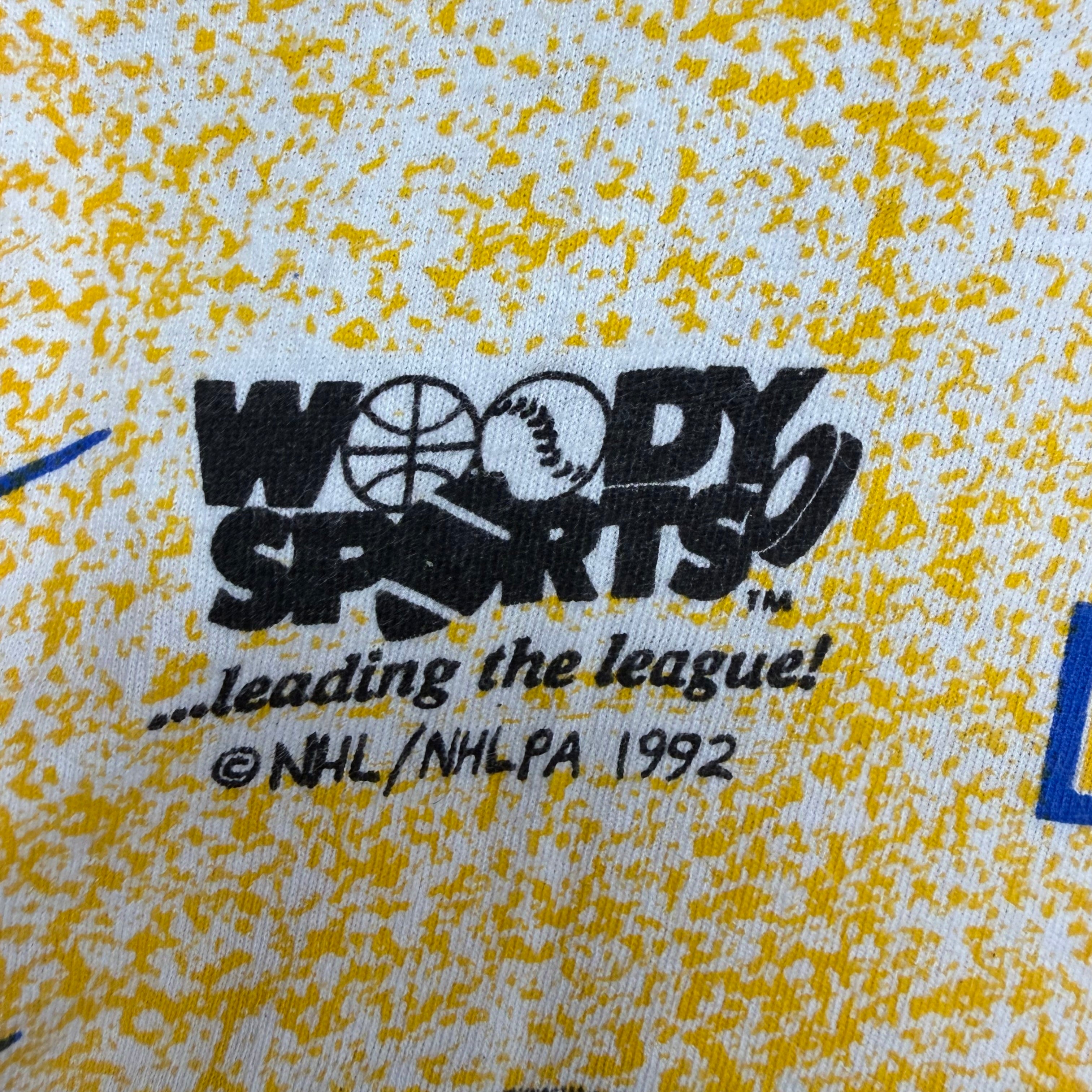 1992 Woody Sports NHL St. Louis Blues Bret Hull AOP Tee