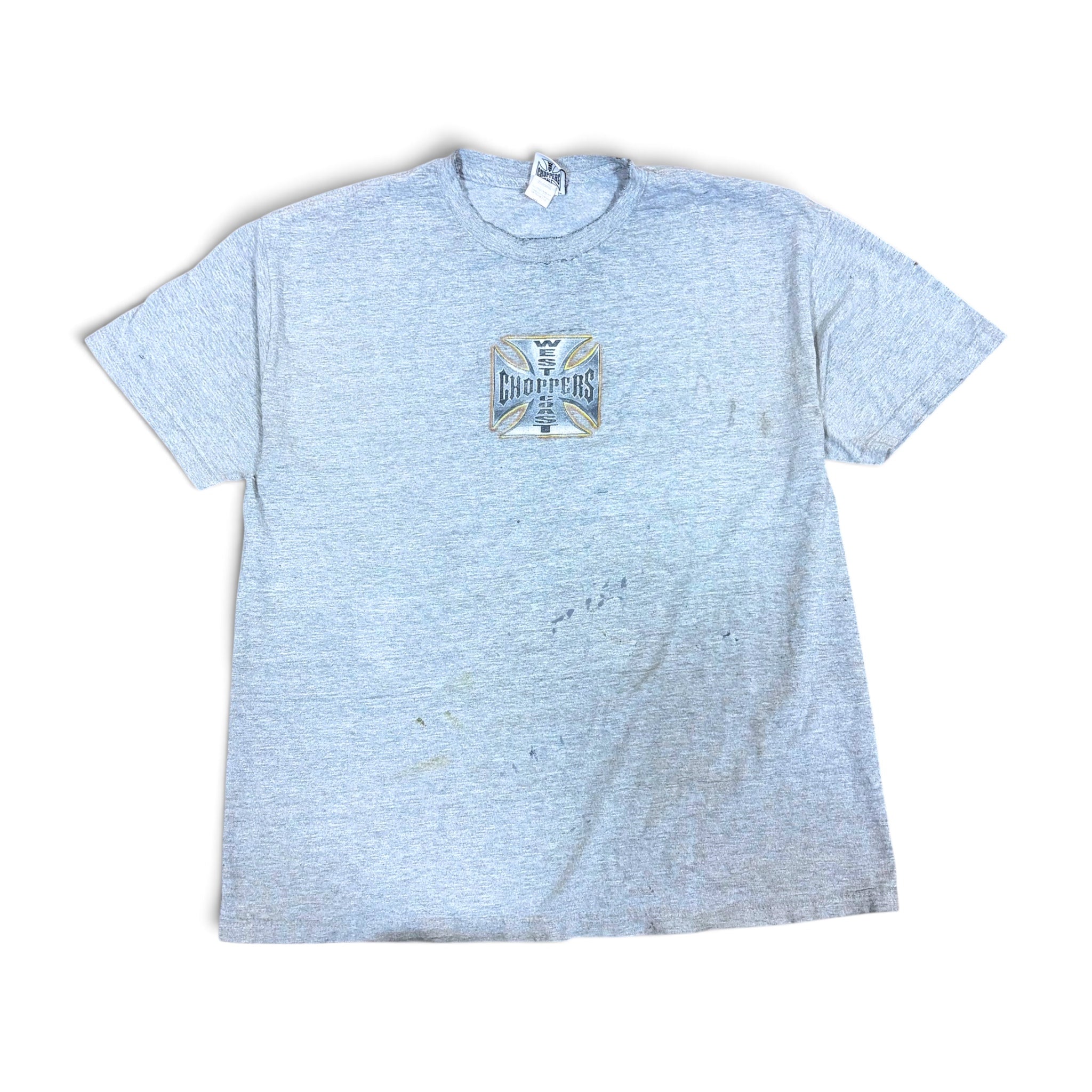 Vintage Y2K West Coast Choppers Long Beach, CA Cross Tee Grey