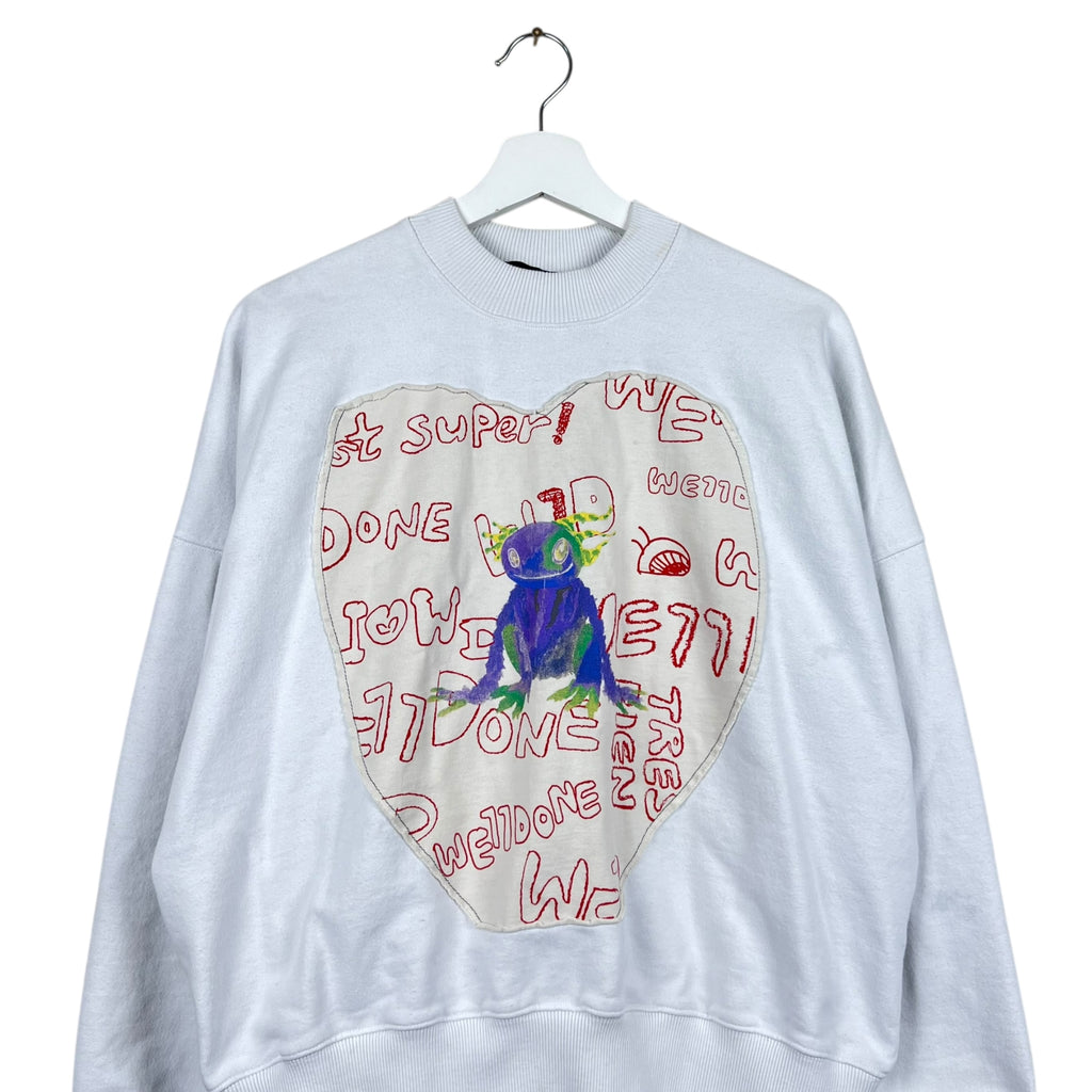 We11done Graffiti Patch Crewneck White
