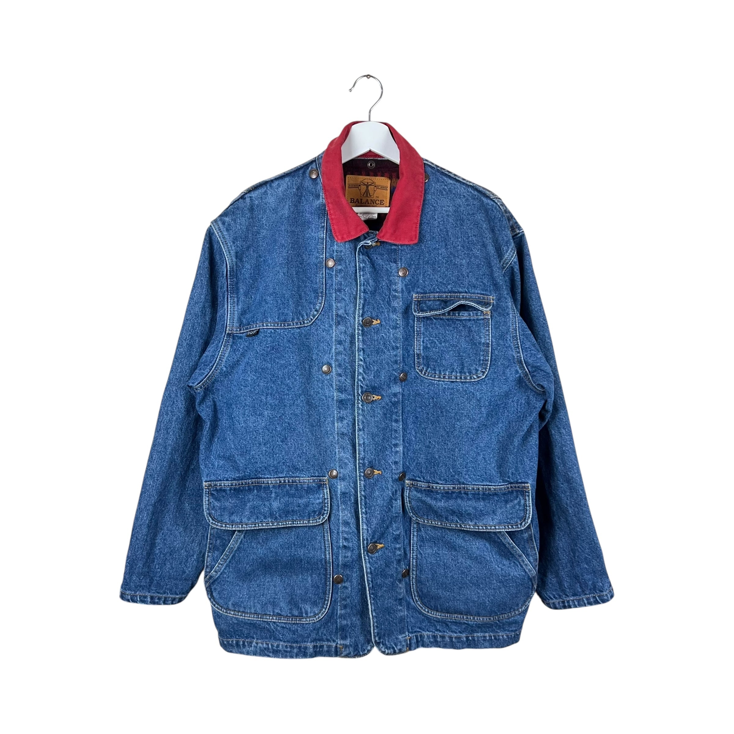 Vintage Balance Fashions Aztec Insulated Denim Jacket Mid Wash