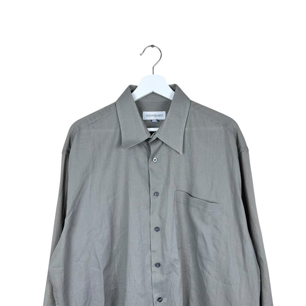 Yves Saint Laurent Single Pocket Button Up Grey