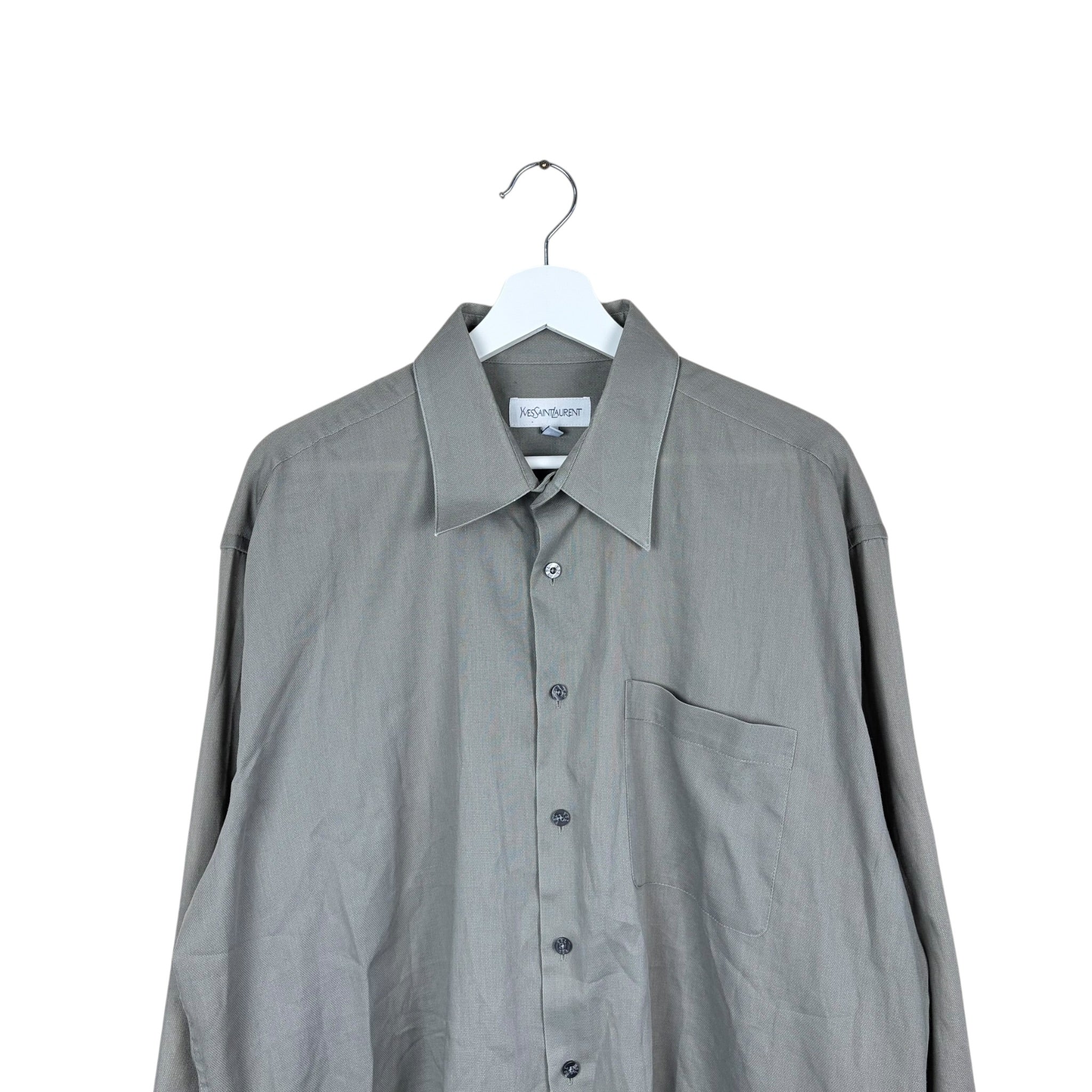 Yves Saint Laurent Single Pocket Button Up Grey