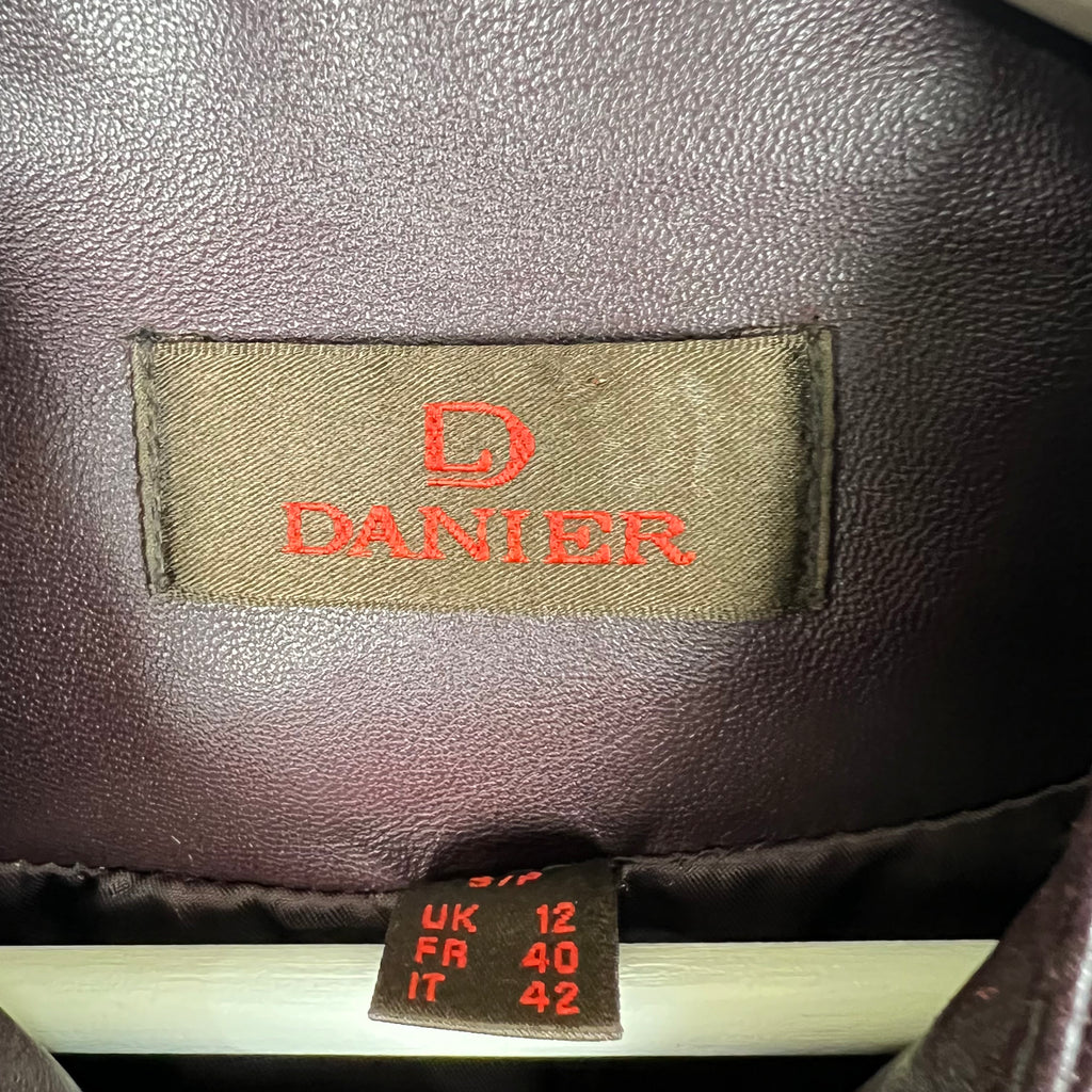 Vintage Danier Women’s Full Zip Cropped Leather Jacket Plum