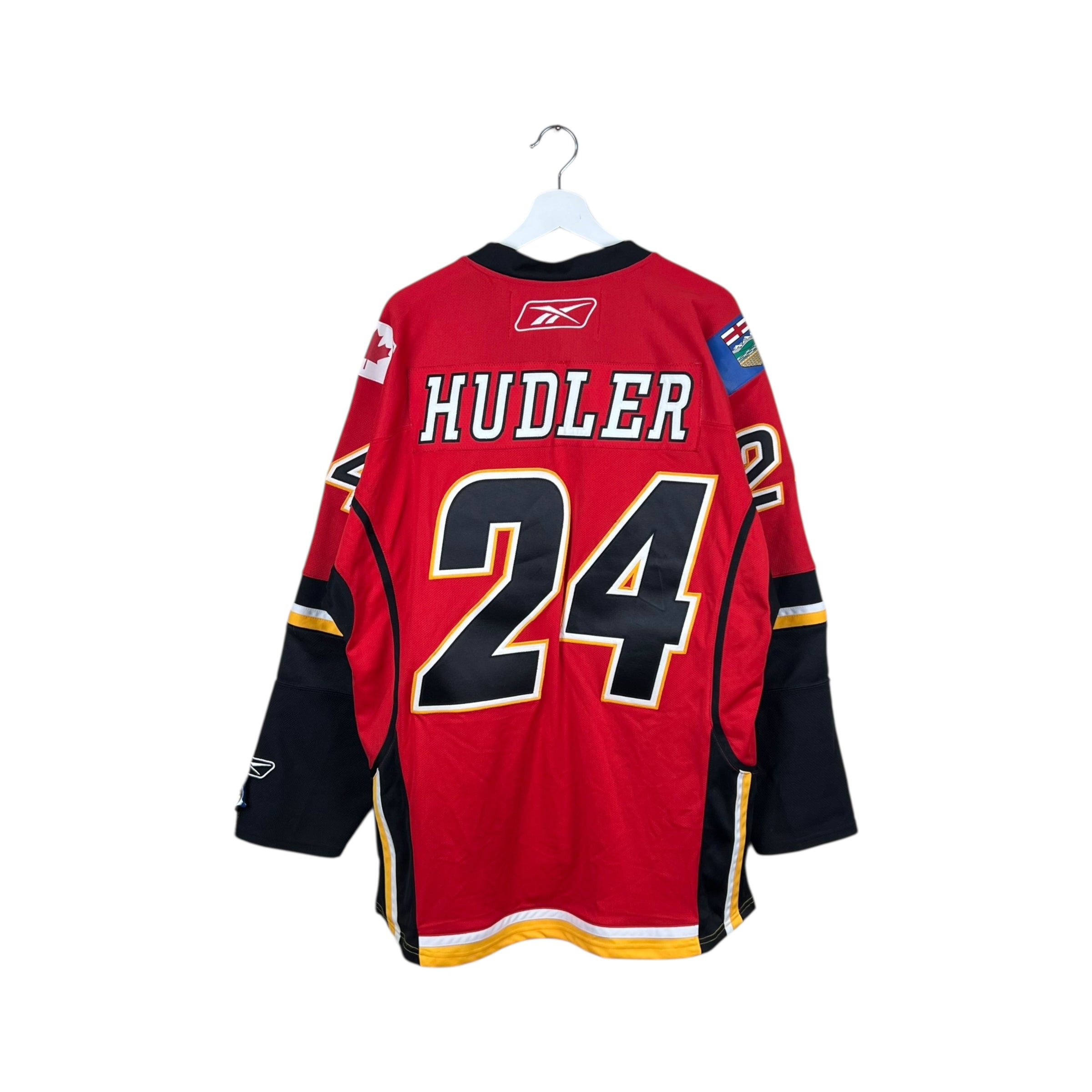 Vintage Reebok NHL Calgary Flames Jiri Hudler Away Jersey