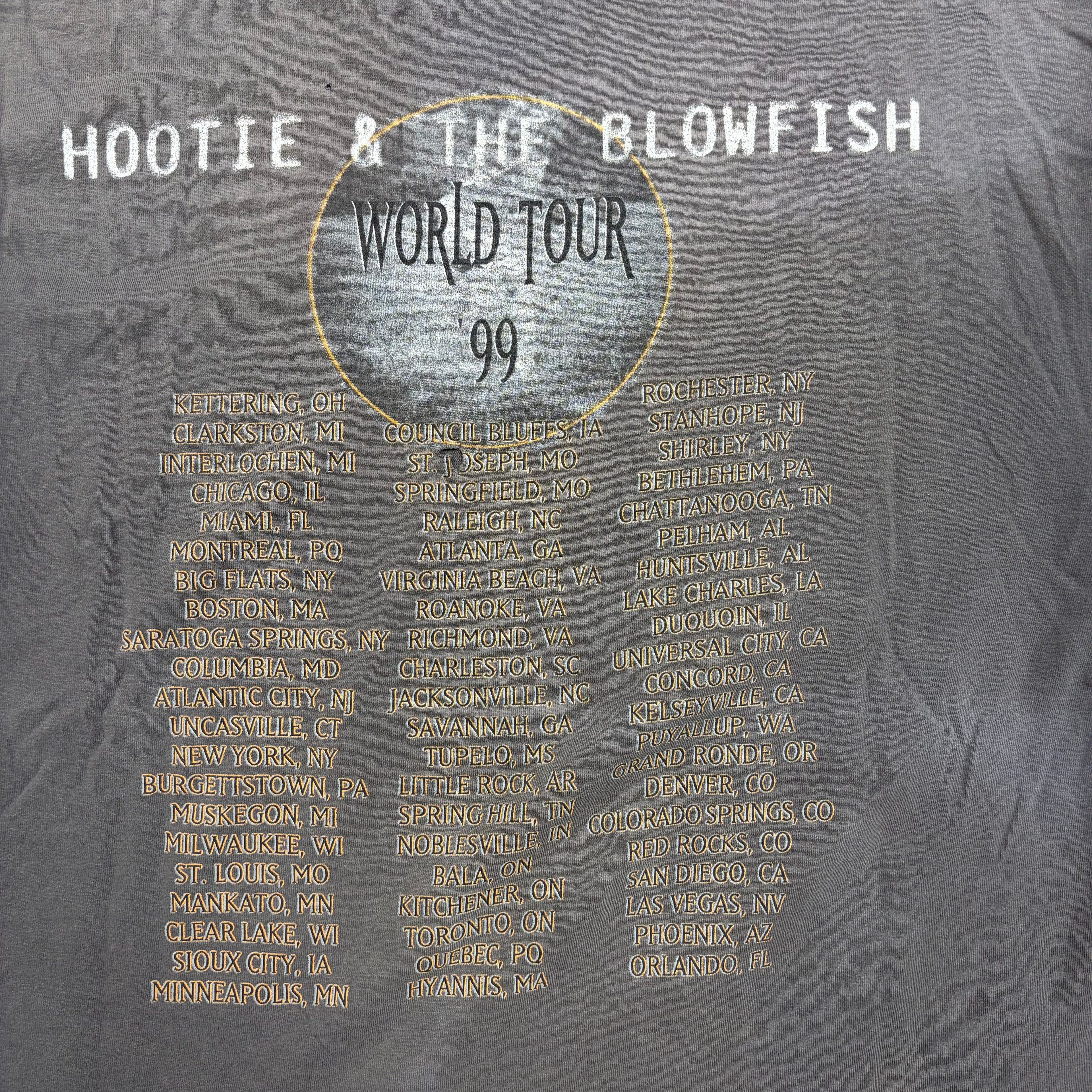 1999 Giant Hootie & The Blowfish World Tour Tee Washed Black