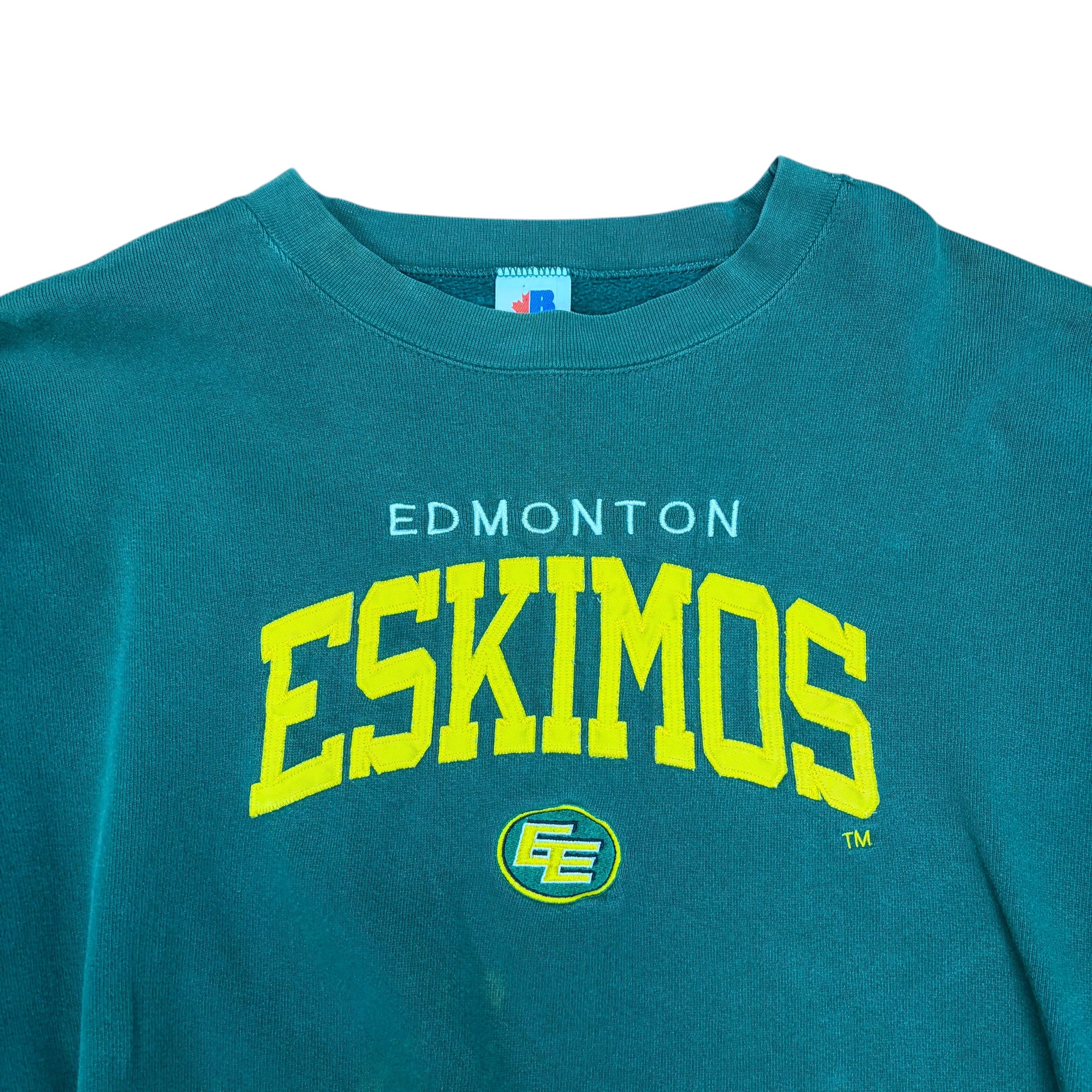 Vintage Bulletin CFL Edmonton Eskimos Spellout Crewneck Green