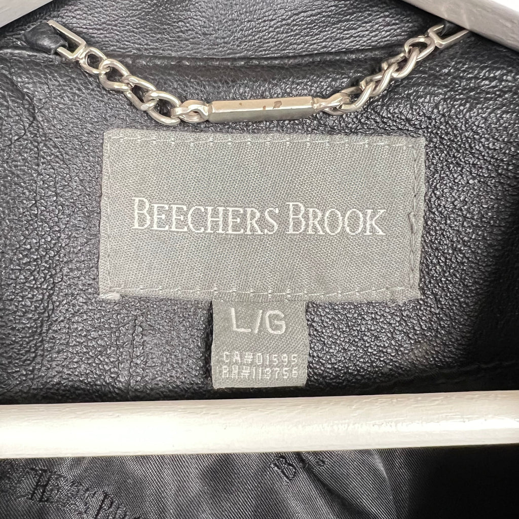 Vintage Beechers Brook Women’s Leather Blazer Jacket Black