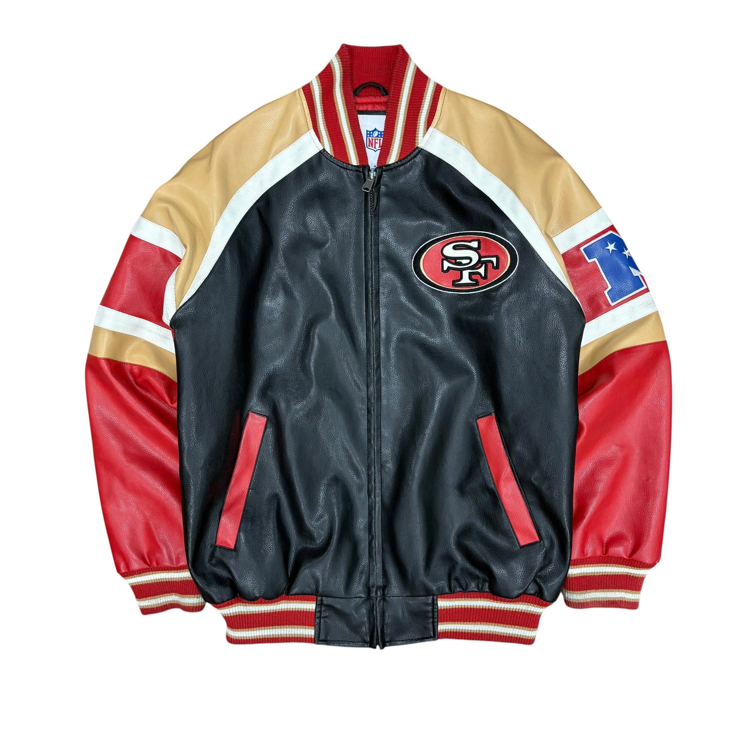 Vintage GIII NFL San Francisco 49ers Leather Bomber Jacket