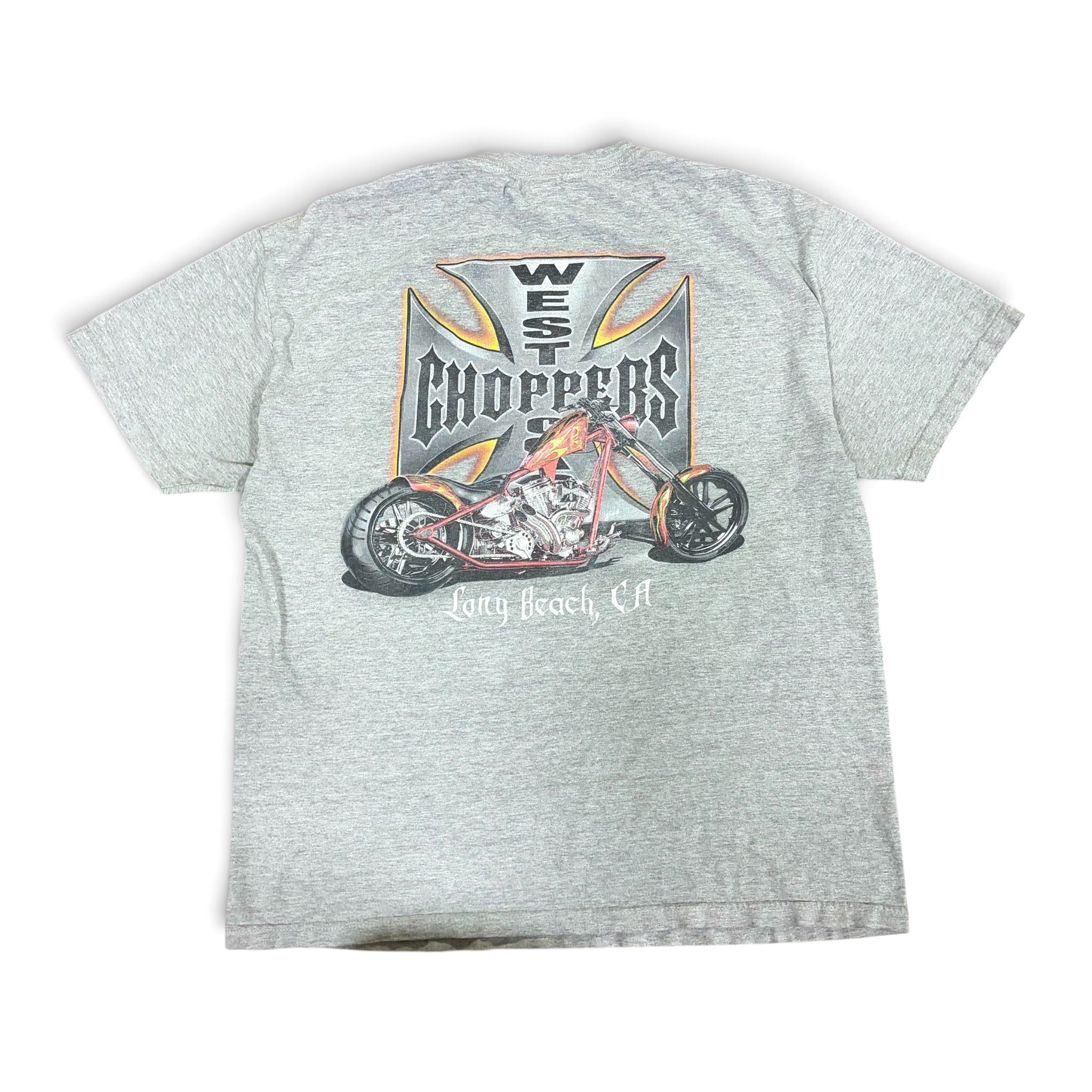 Vintage Y2K West Coast Choppers Long Beach, CA Cross Tee Grey