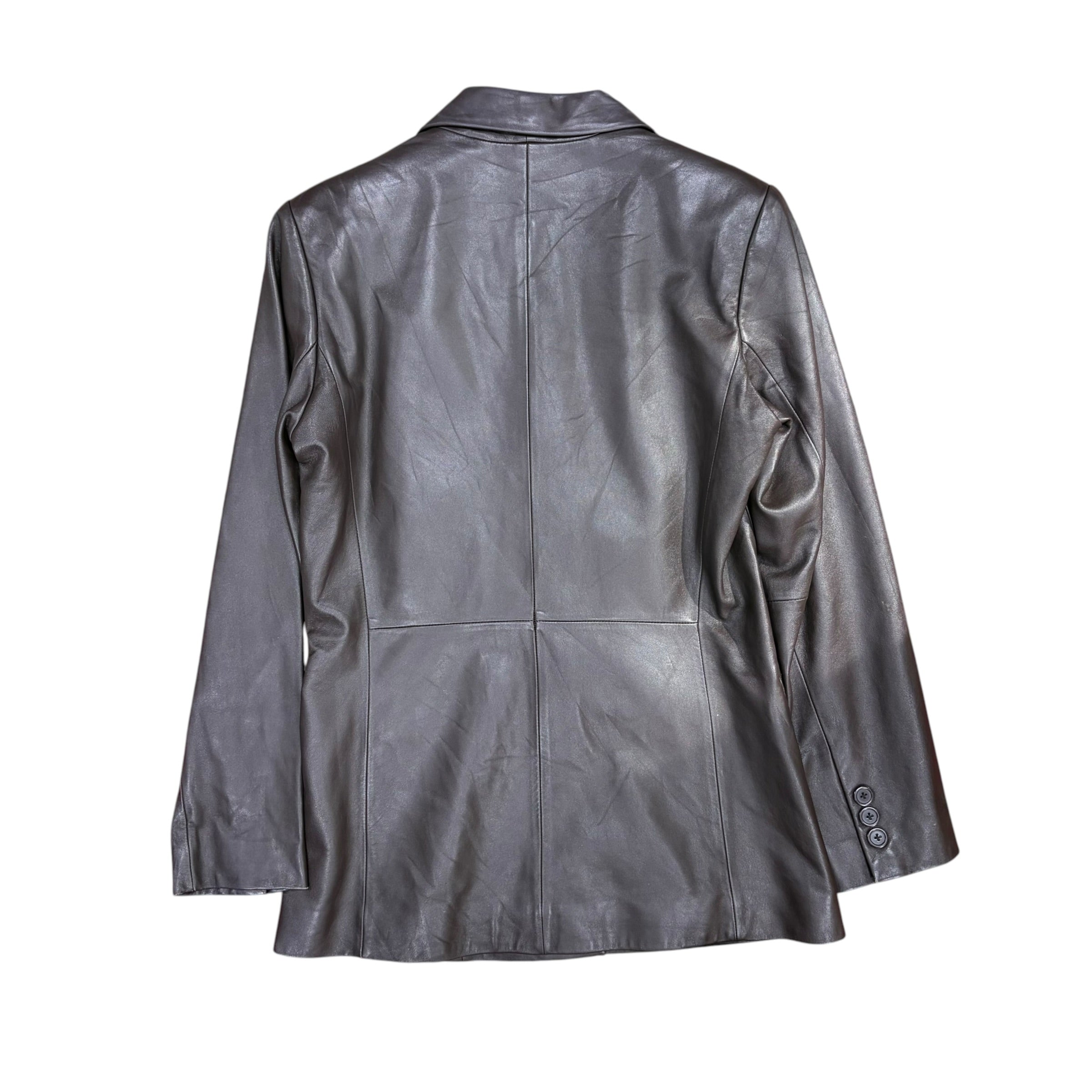 Vintage Preston & York Women’s Leather Trench Coat Dark Brown
