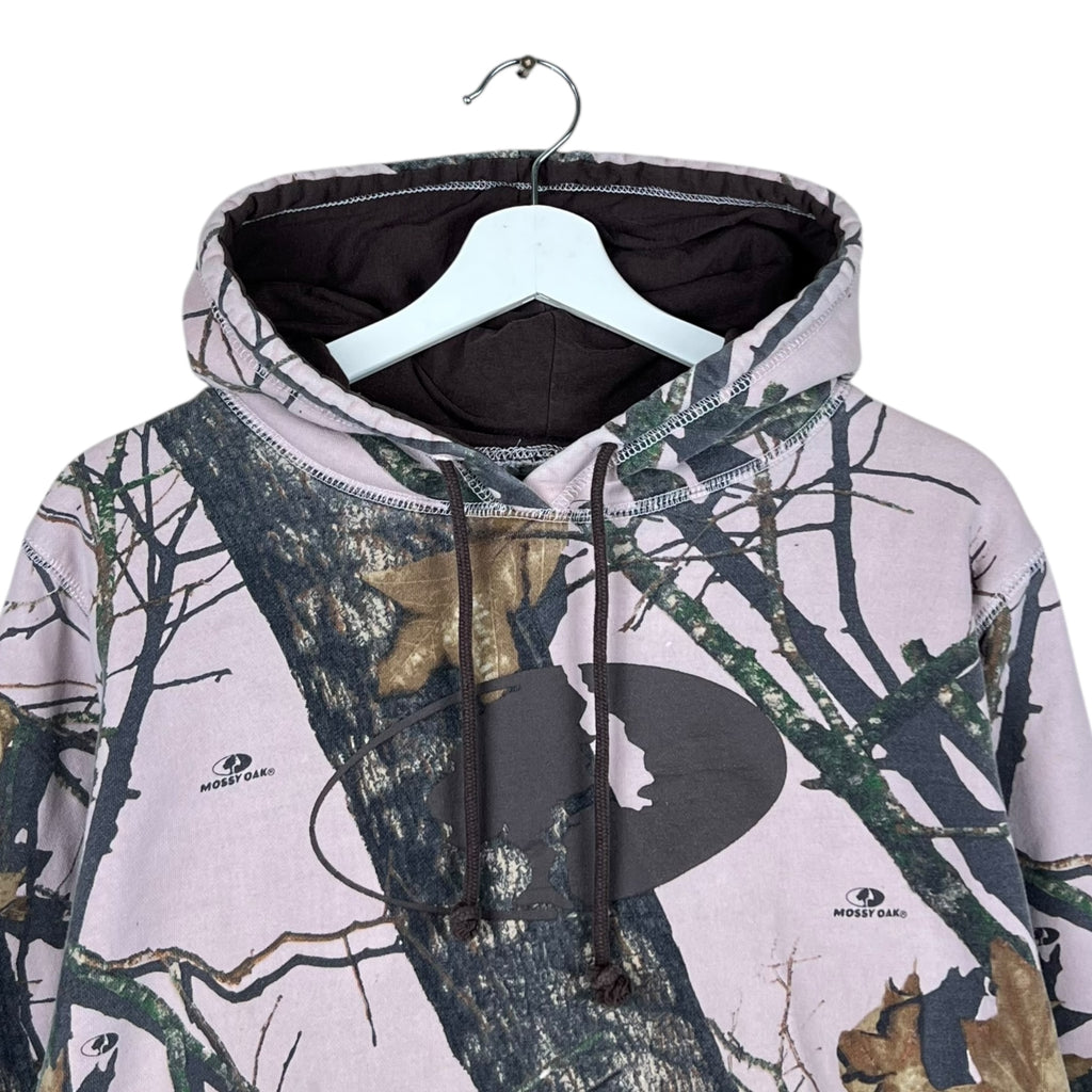 Vintage Mossy Oak Women’s Logo RealTree Hoodie Pink Camo