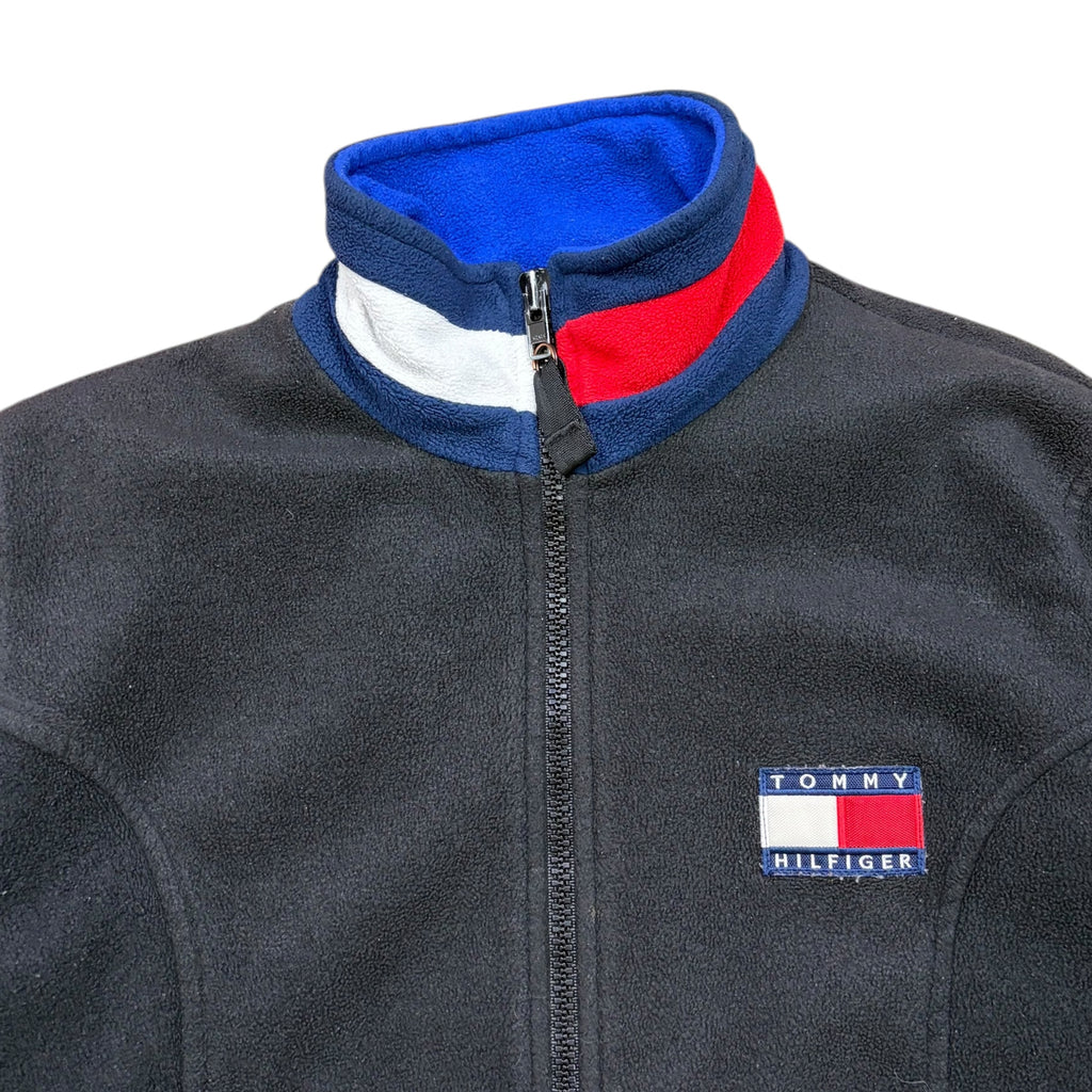 Vintage Tommy Hilfiger Fleece Full Zip Jacket Black