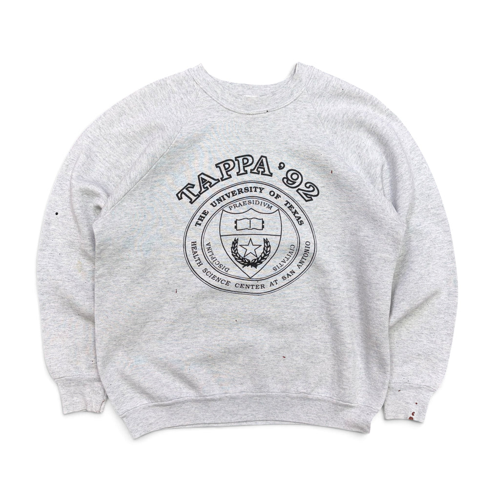 Vintage University of Texas Tappa ‘92 Crest Logo Crewneck Heather Grey