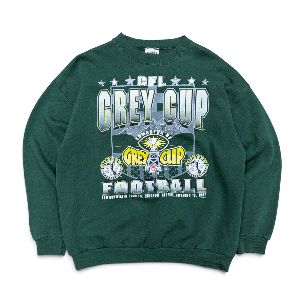1997 CFL Edmonton Eskimos Grey Cup Stadium Crewneck Green