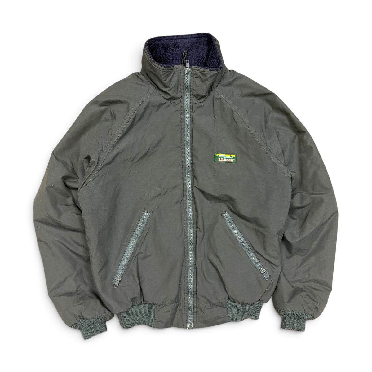 L.L. Bean Warm Up Fleece Lined Jacket Stone Grey