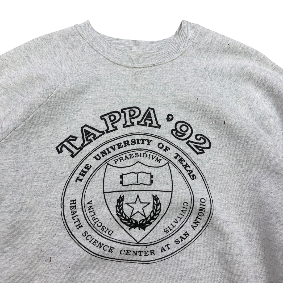 Vintage University of Texas Tappa ‘92 Crest Logo Crewneck Heather Grey