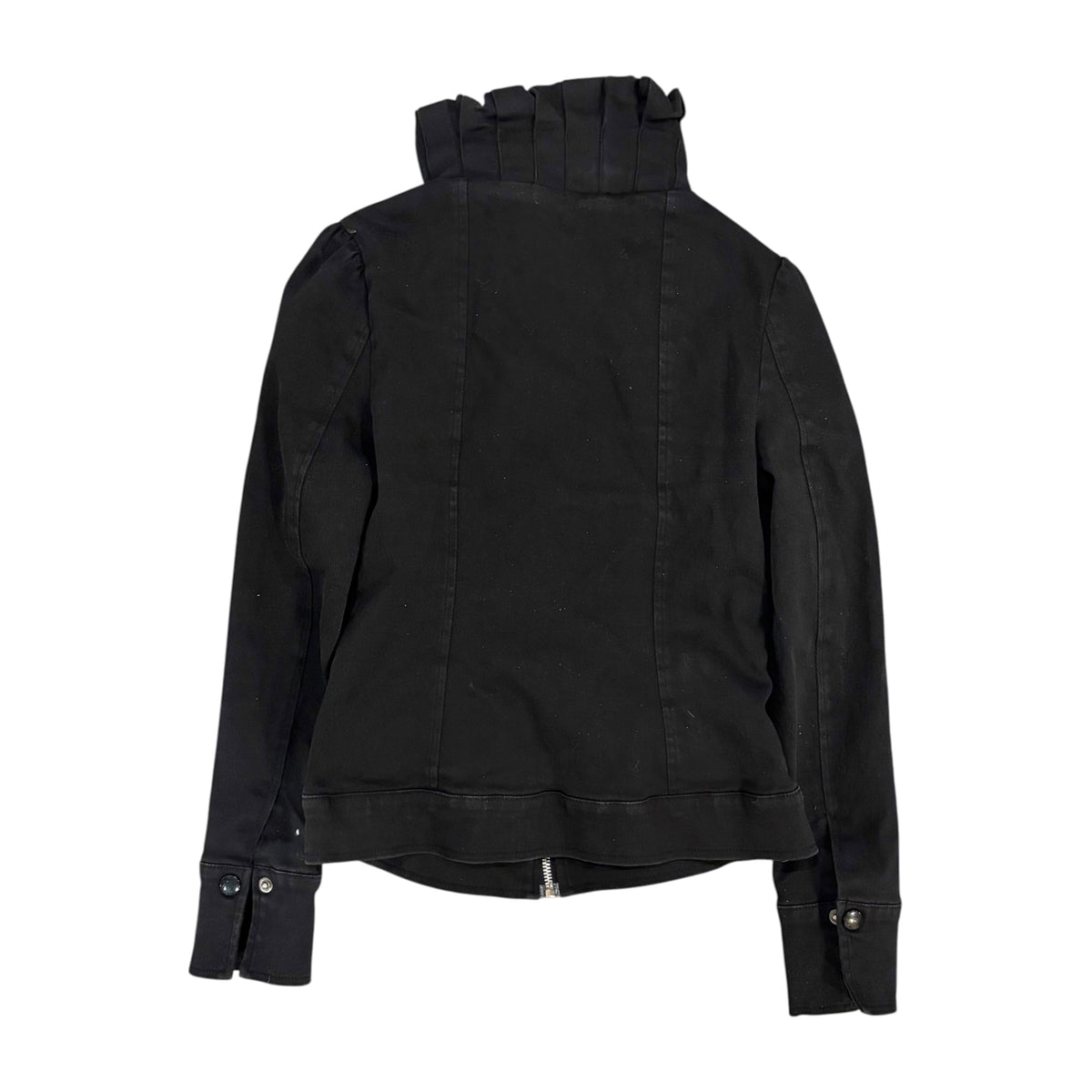 Vintage AR Women’s Ruffle Neck Jacket Black
