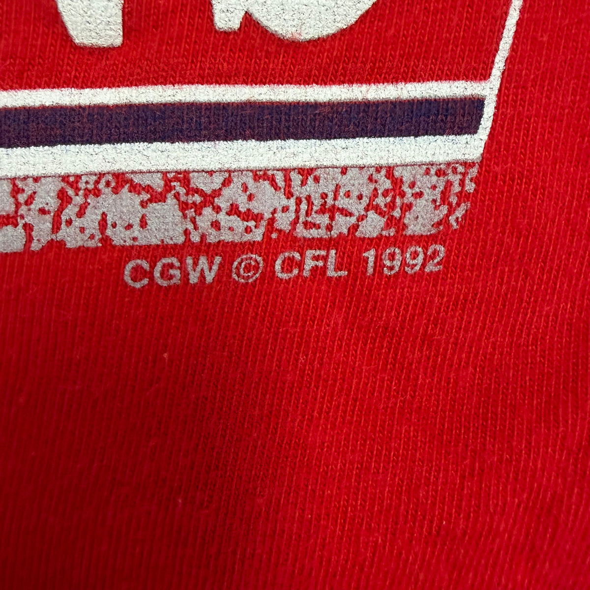 1992 Waves CFL Calgary Stampeders Grey Cup Champions Tee Red
